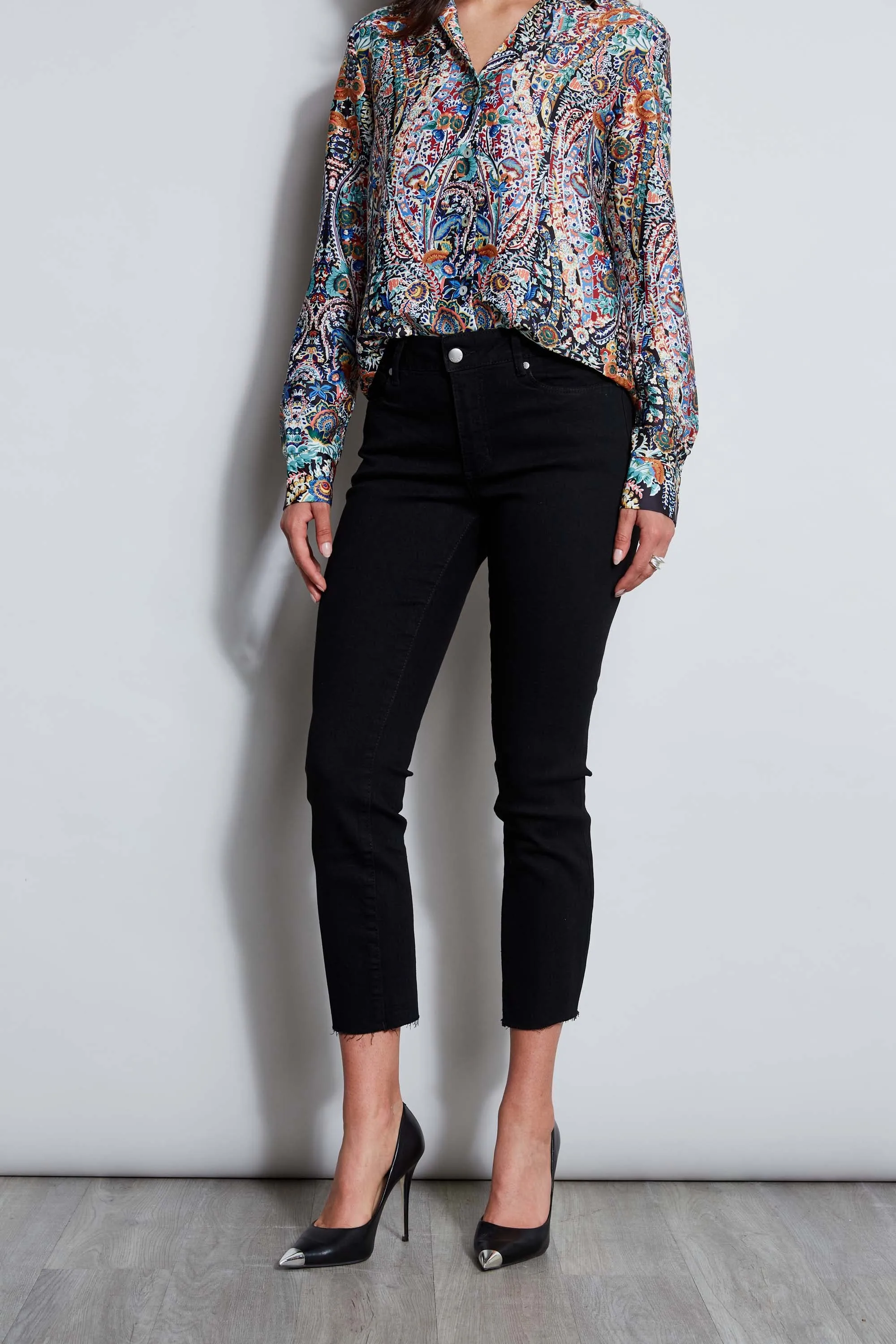 28" Denim Skinny Button Jeans