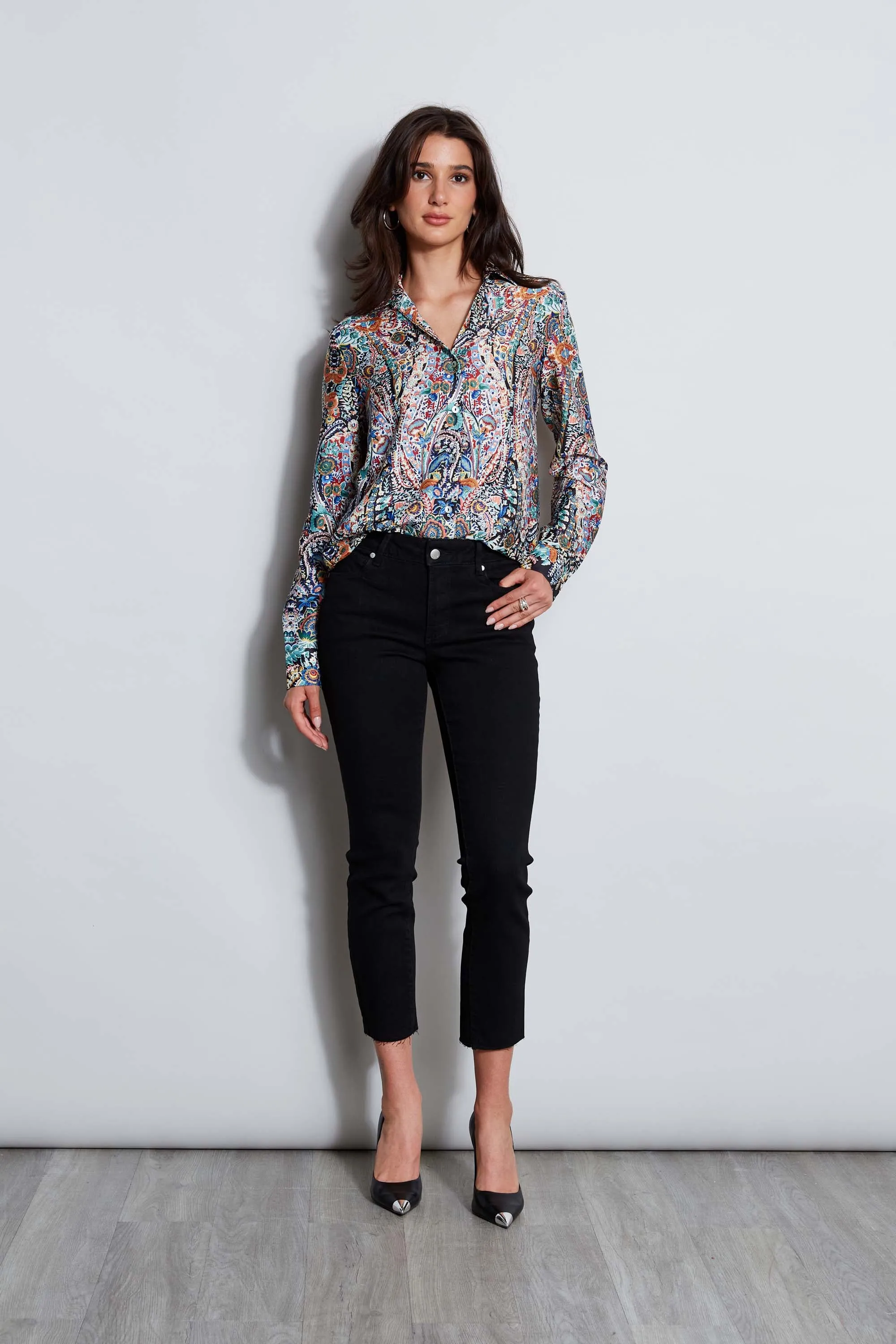 28" Denim Skinny Button Jeans