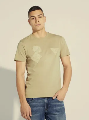 Almond Stone Felt Patched Logo T-Shirt