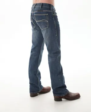 B Tuff Mens Medium Wash 100% Cotton Jeans American Flag HOOAH