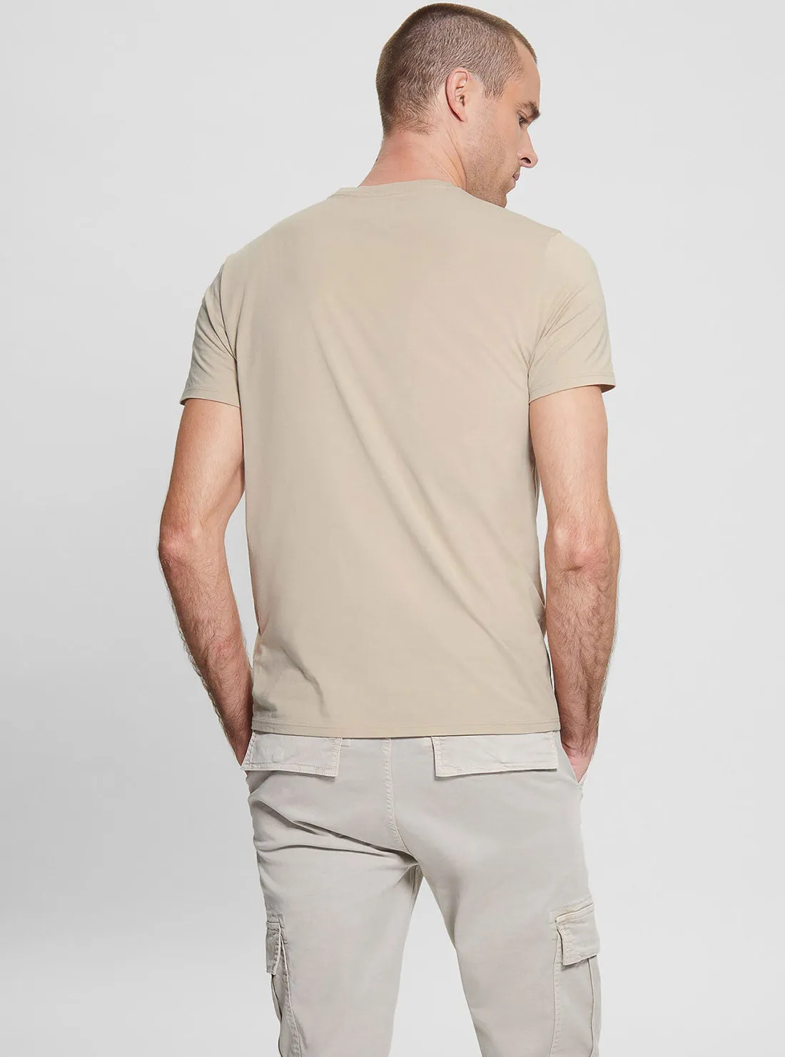 Beige Pima Logo T-Shirt