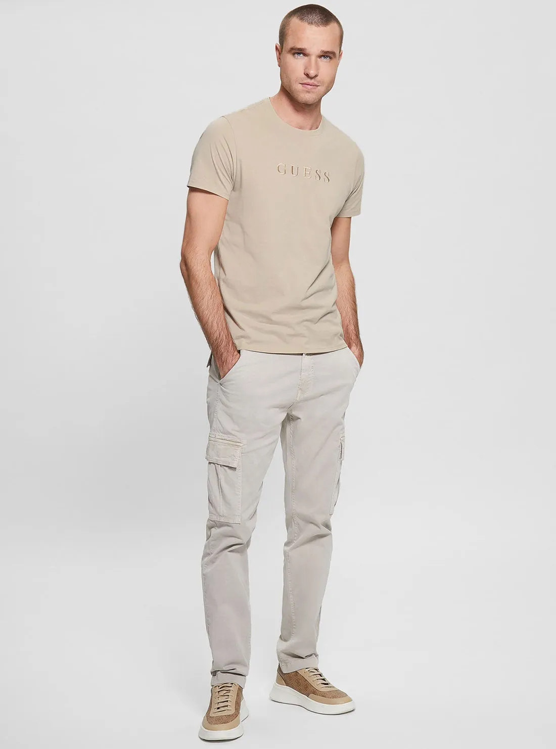 Beige Pima Logo T-Shirt