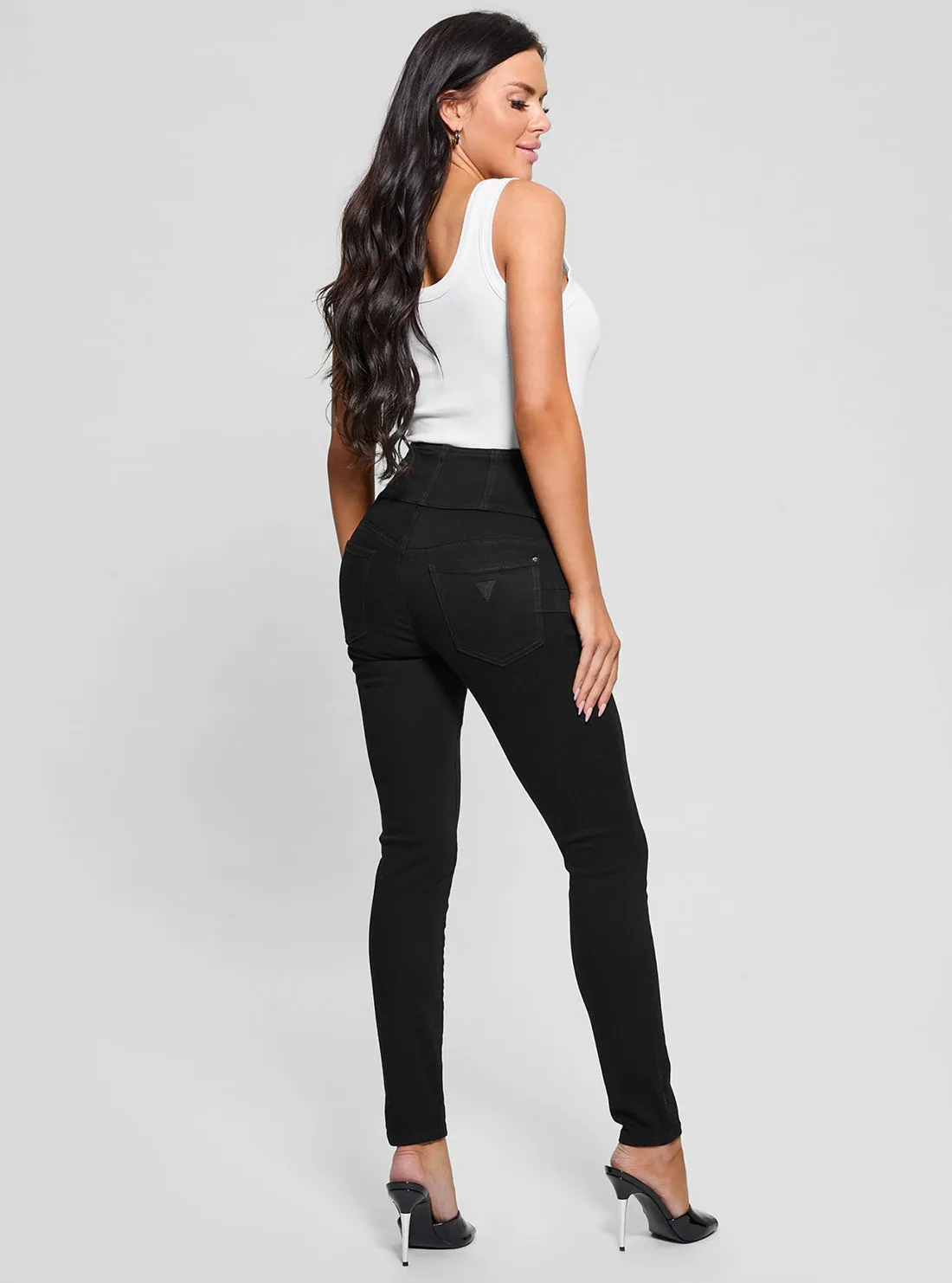Black Corset Waist Shape Up Jeans