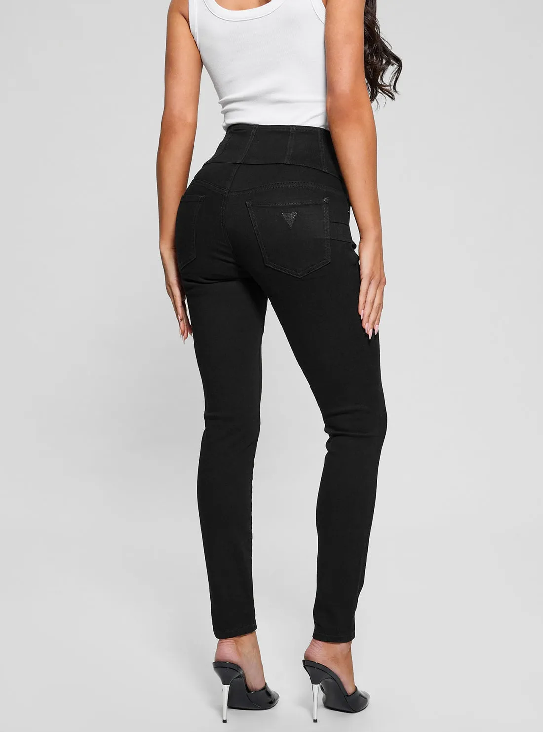 Black Corset Waist Shape Up Jeans