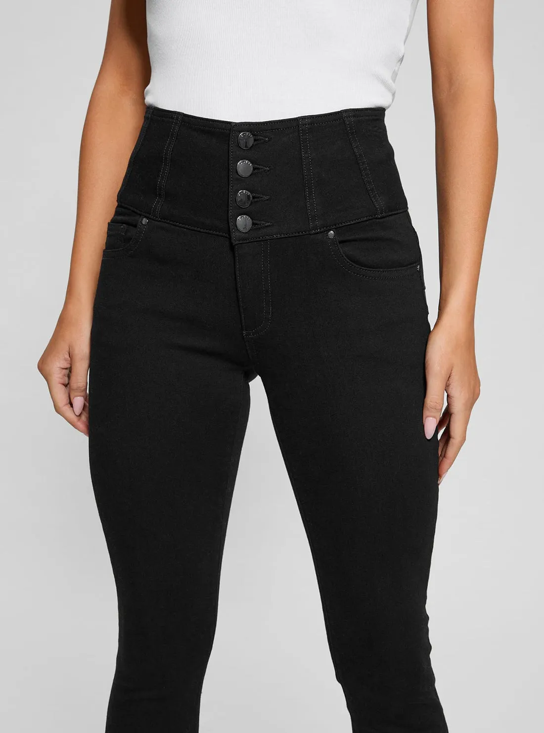 Black Corset Waist Shape Up Jeans