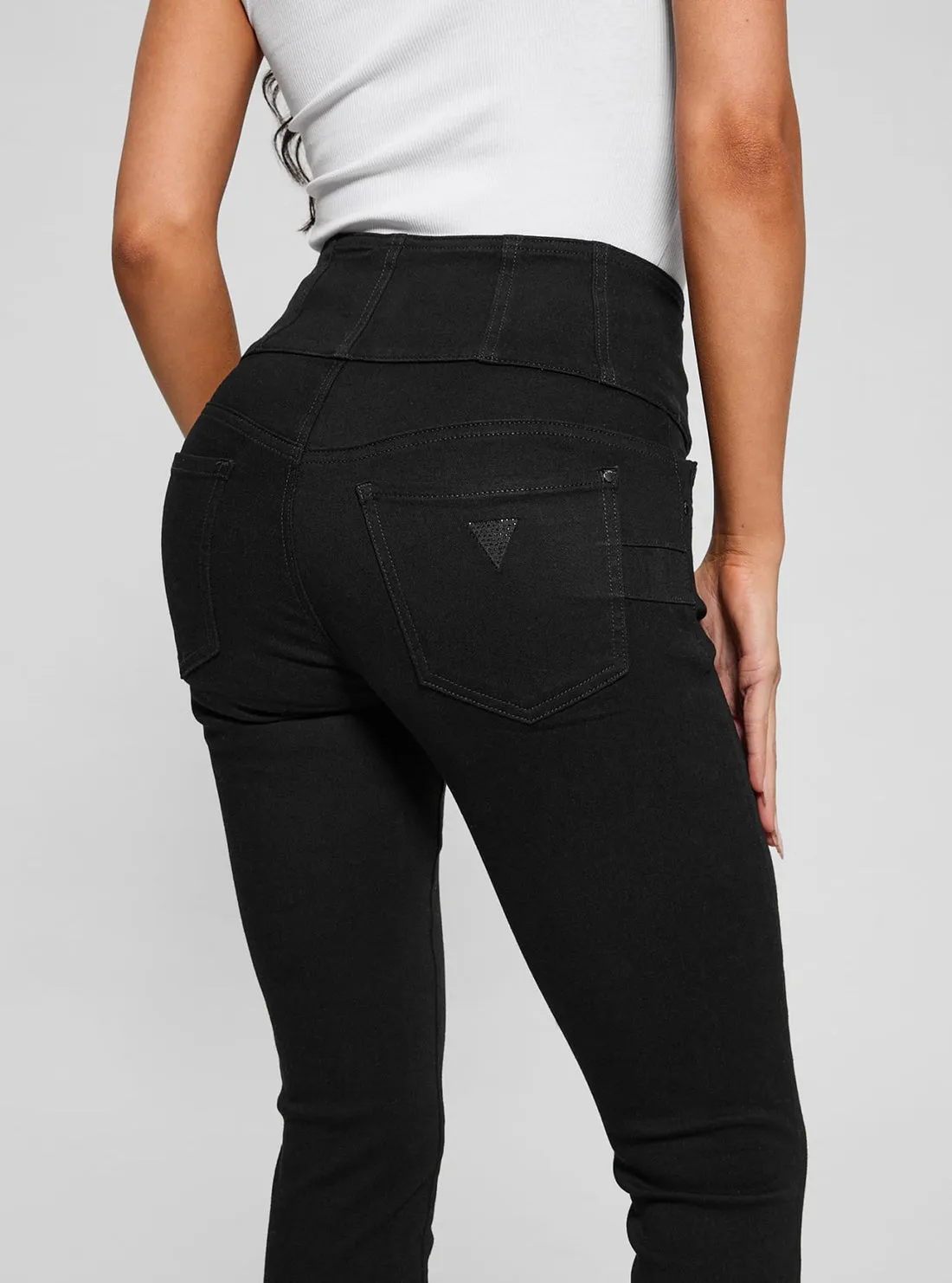 Black Corset Waist Shape Up Jeans