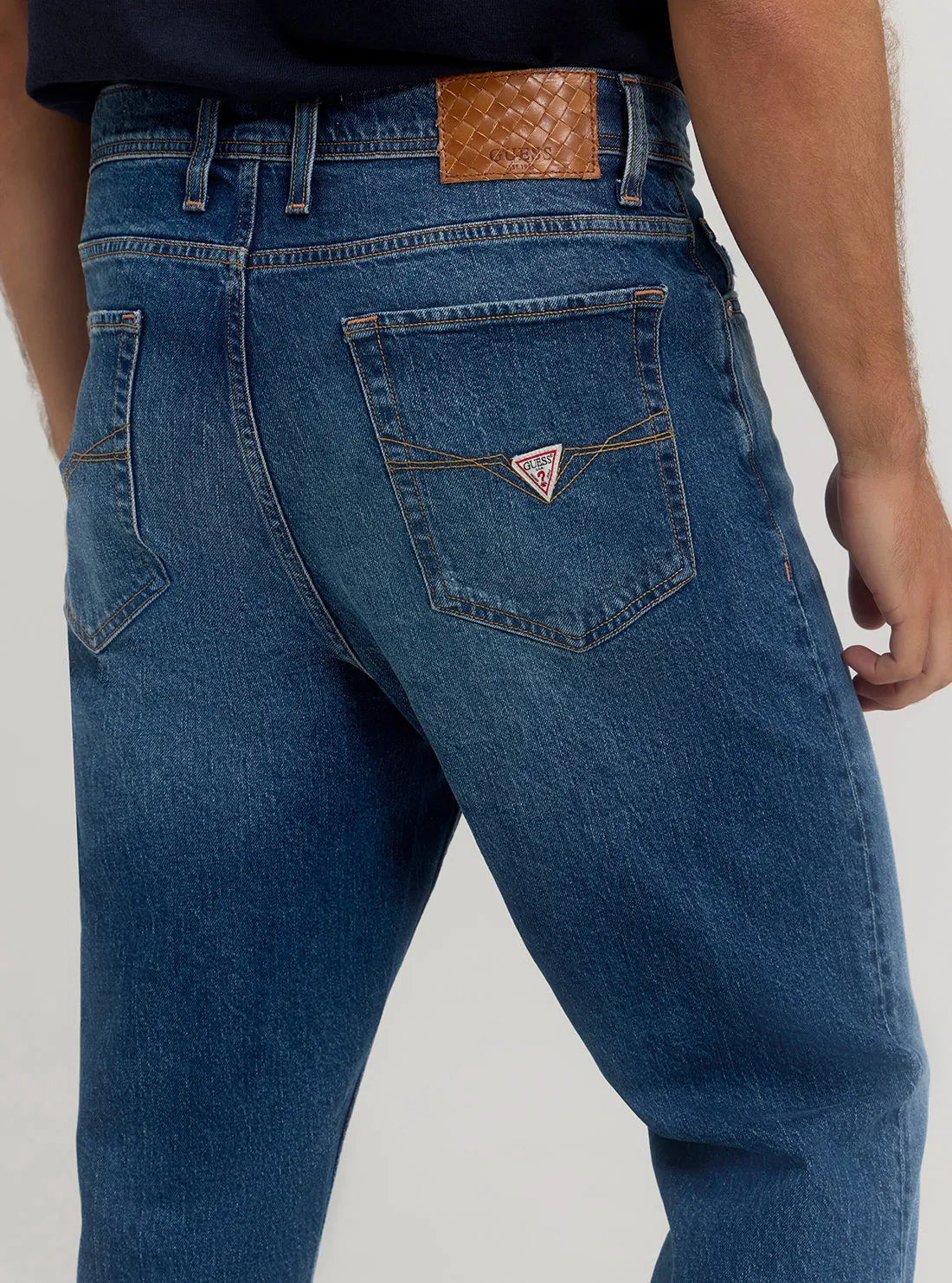 Blue Denim Mike Jeans in Mid Wash