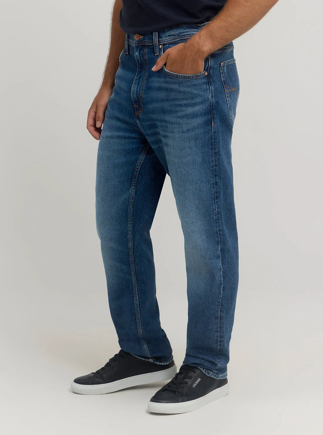 Blue Denim Mike Jeans in Mid Wash