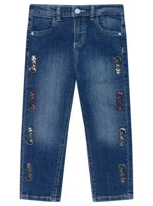Blue Denim Straight Leg Jeans (2-7)