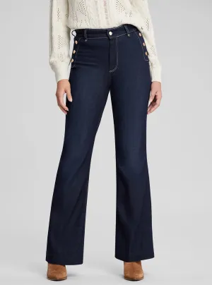 Blue New Faye Denim Jeans in Dark Wash