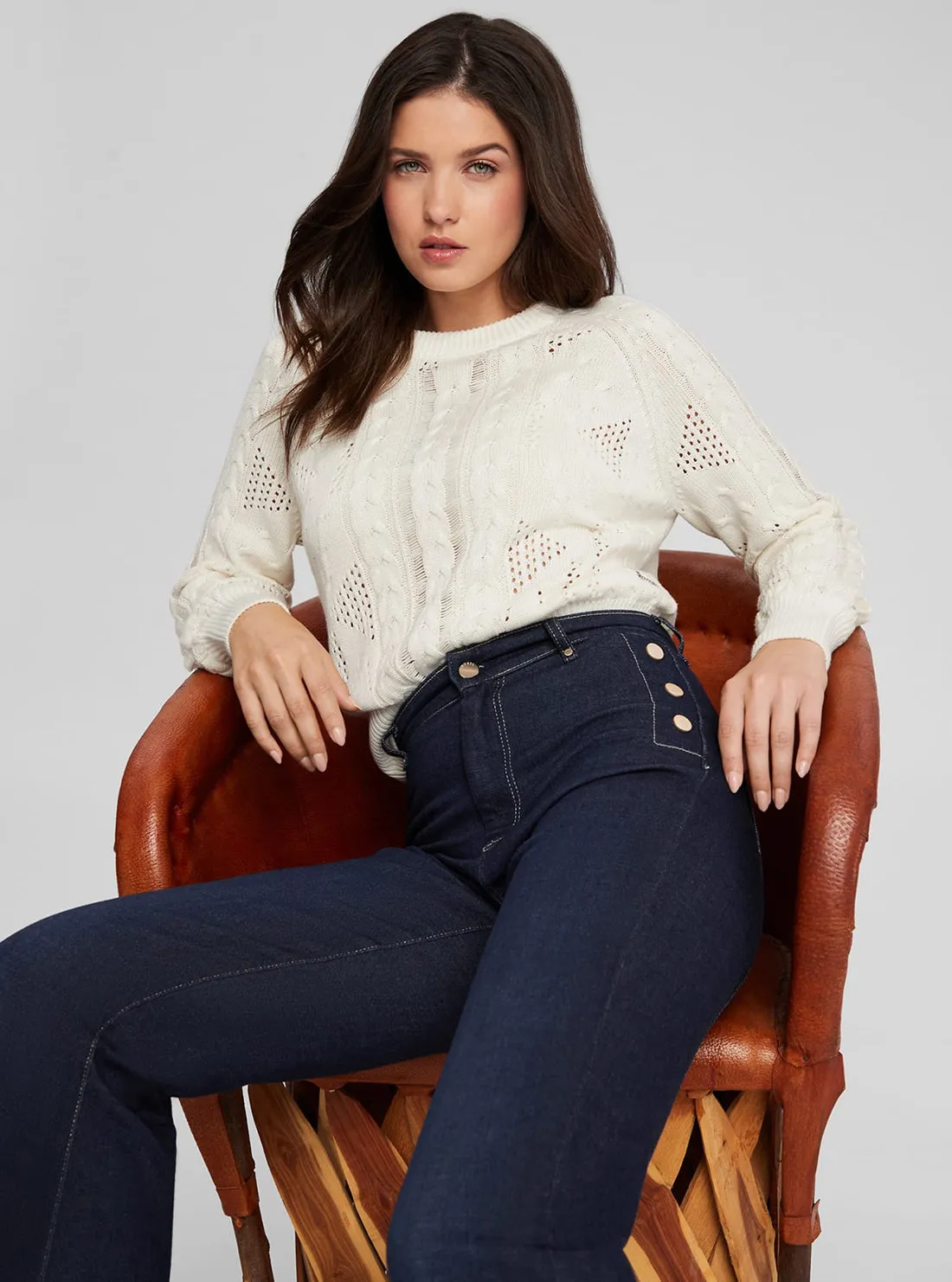 Blue New Faye Denim Jeans in Dark Wash