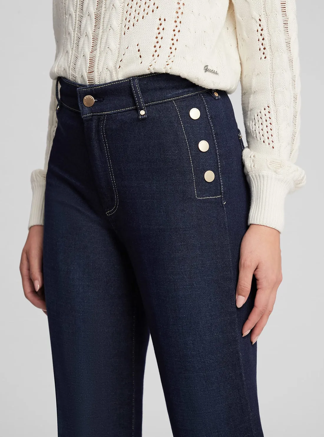 Blue New Faye Denim Jeans in Dark Wash