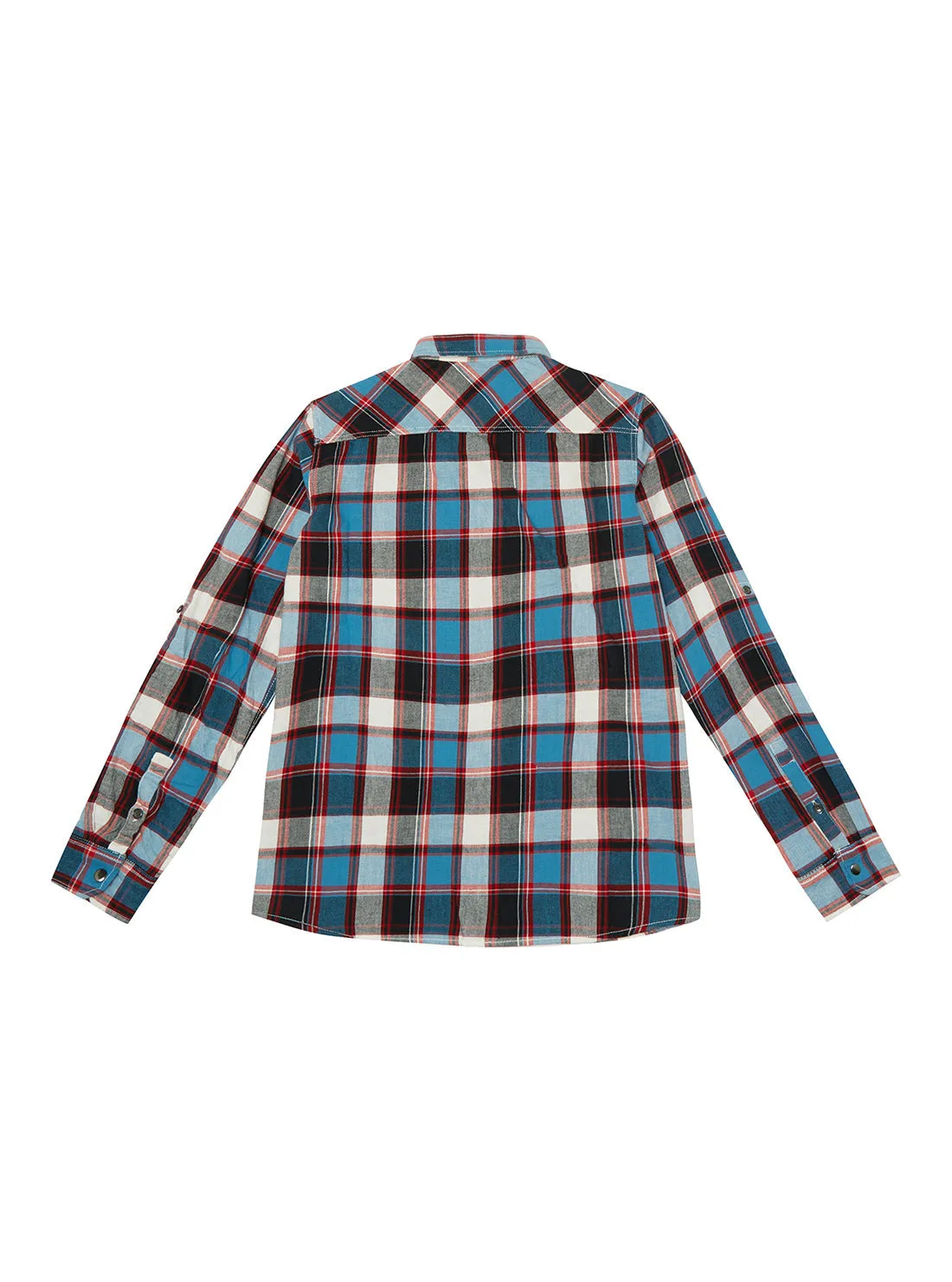 Blue Red Check Logo Twill T-Shirt (7-16)