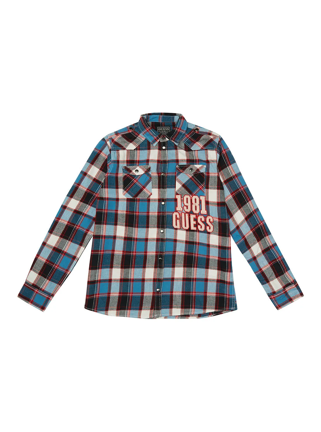Blue Red Check Logo Twill T-Shirt (7-16)