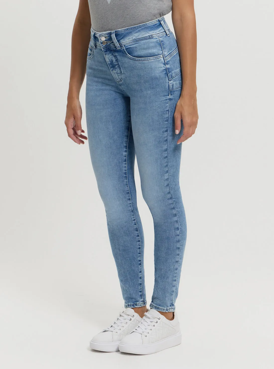 Blue Shape Up Skinny Jeans in Medium Wash