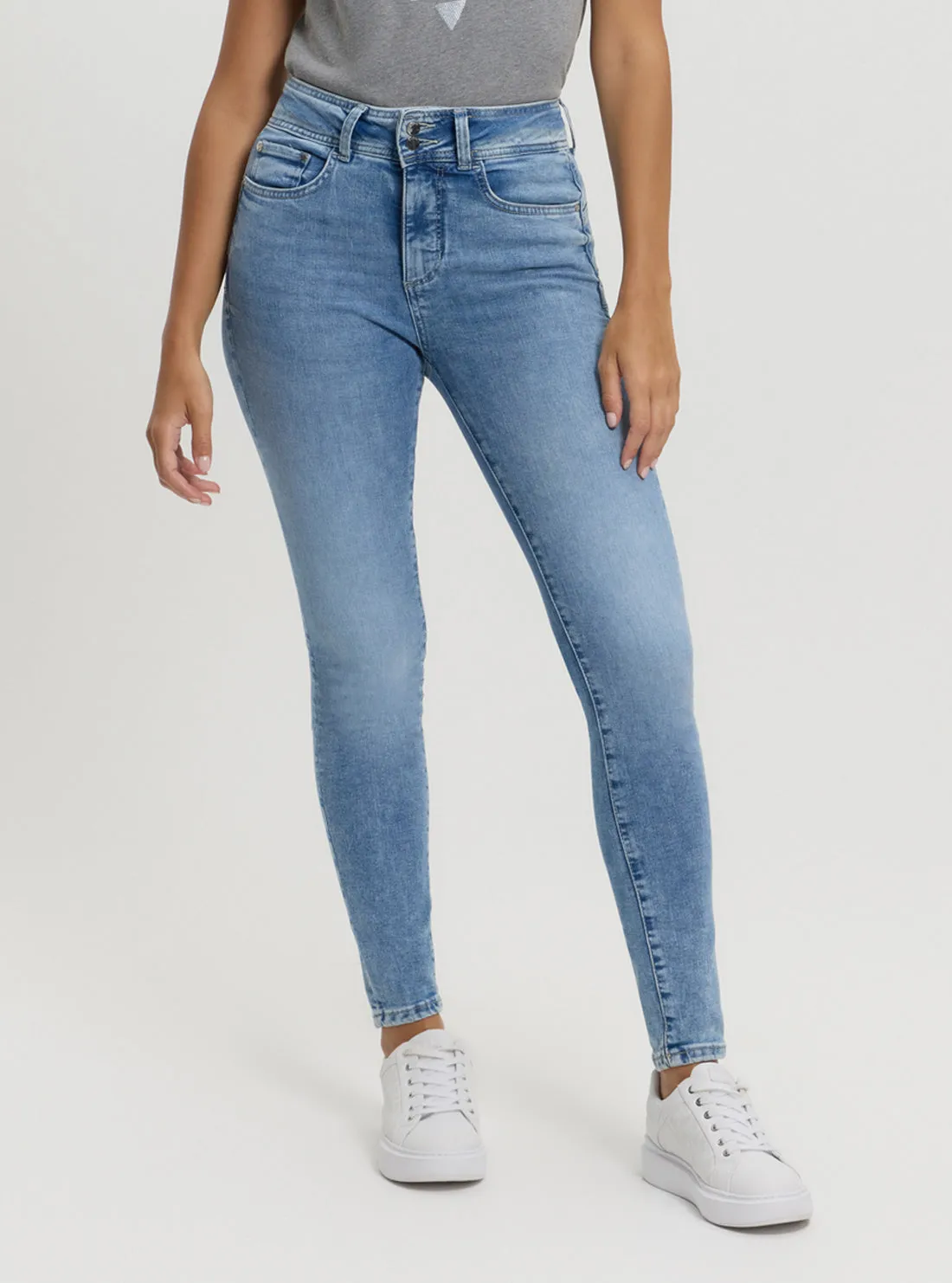 Blue Shape Up Skinny Jeans in Medium Wash