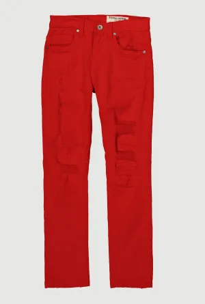 Boys Distressed Moto Skinny Jeans