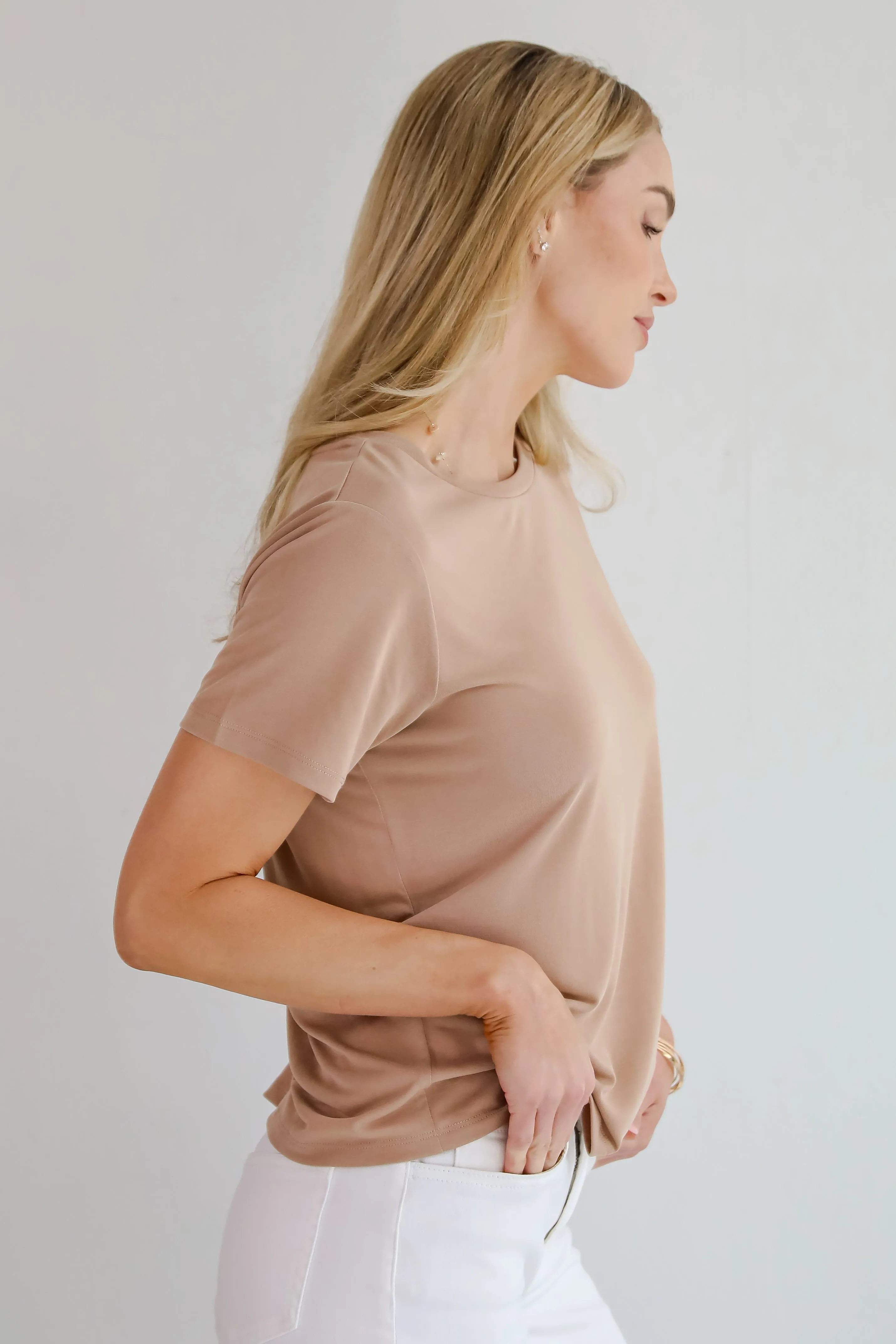 Casey Taupe Everyday Tee - DU DEAL
