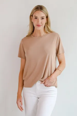 Casey Taupe Everyday Tee - DU DEAL