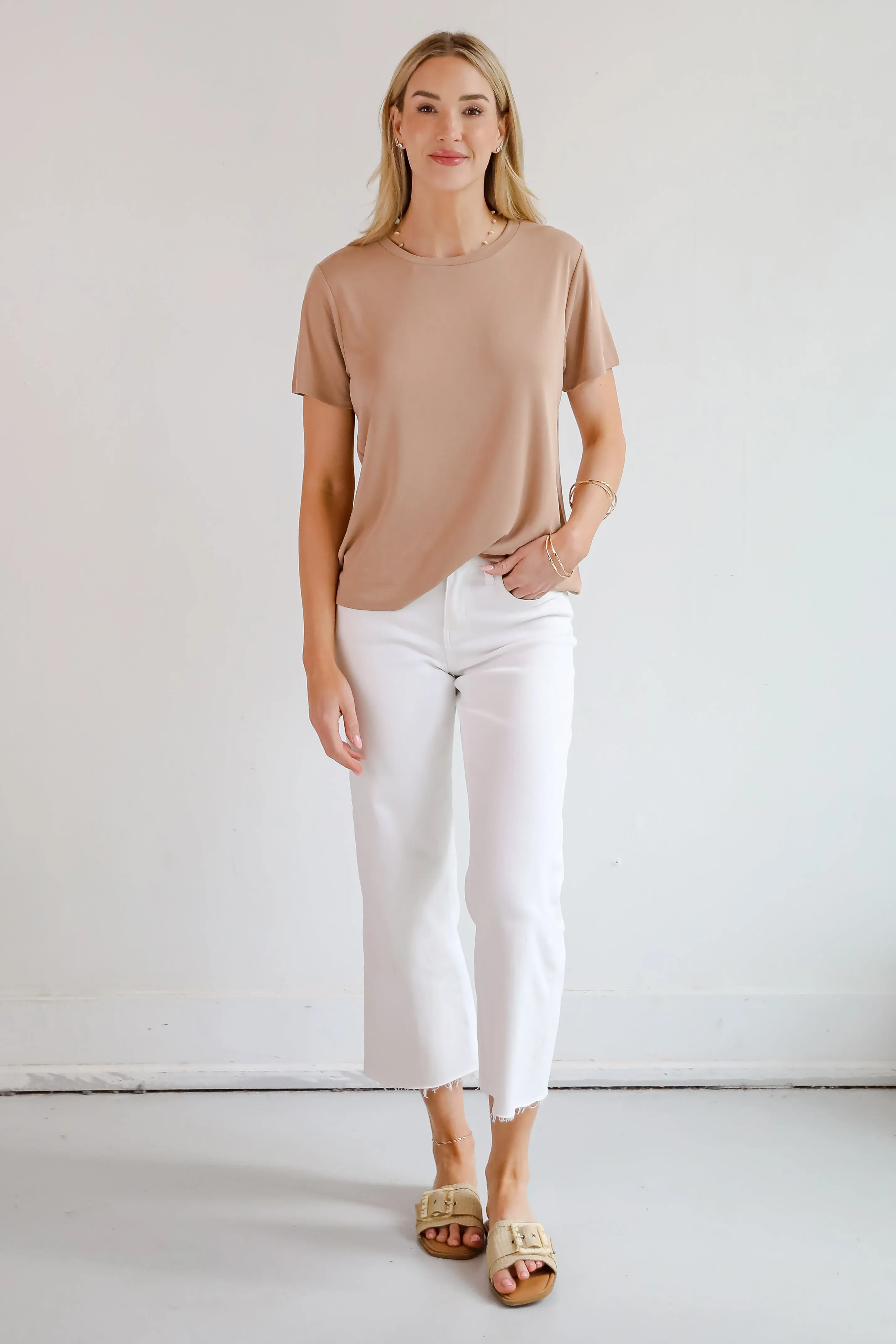Casey Taupe Everyday Tee - DU DEAL