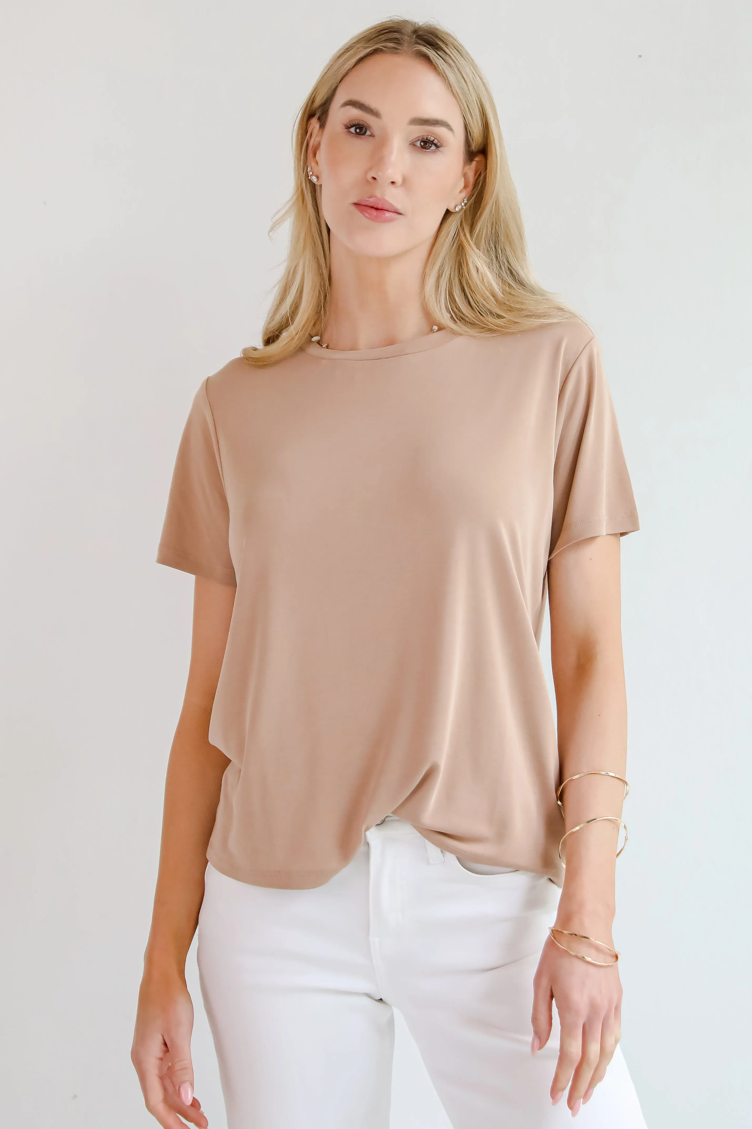 Casey Taupe Everyday Tee - DU DEAL