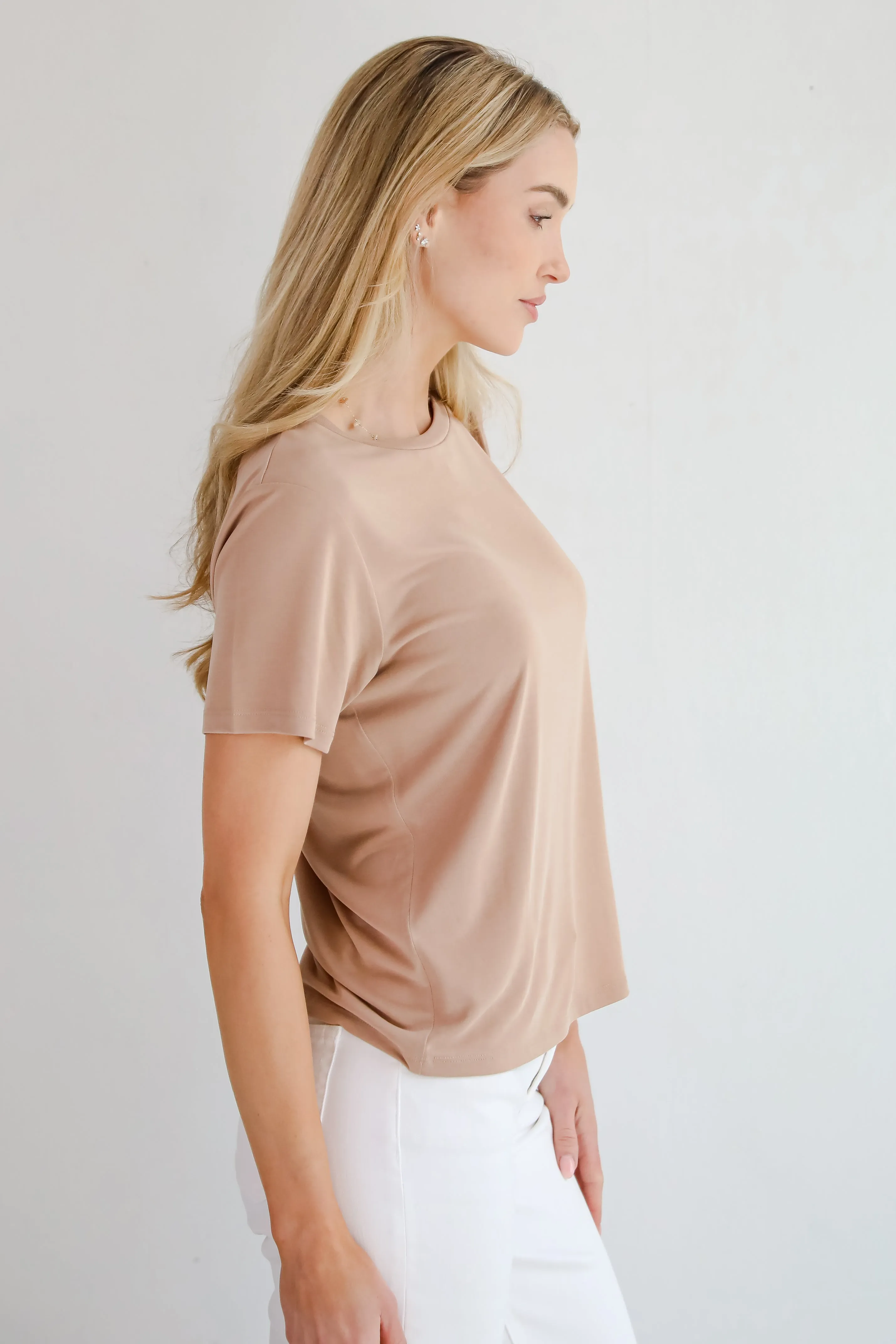 Casey Taupe Everyday Tee - DU DEAL