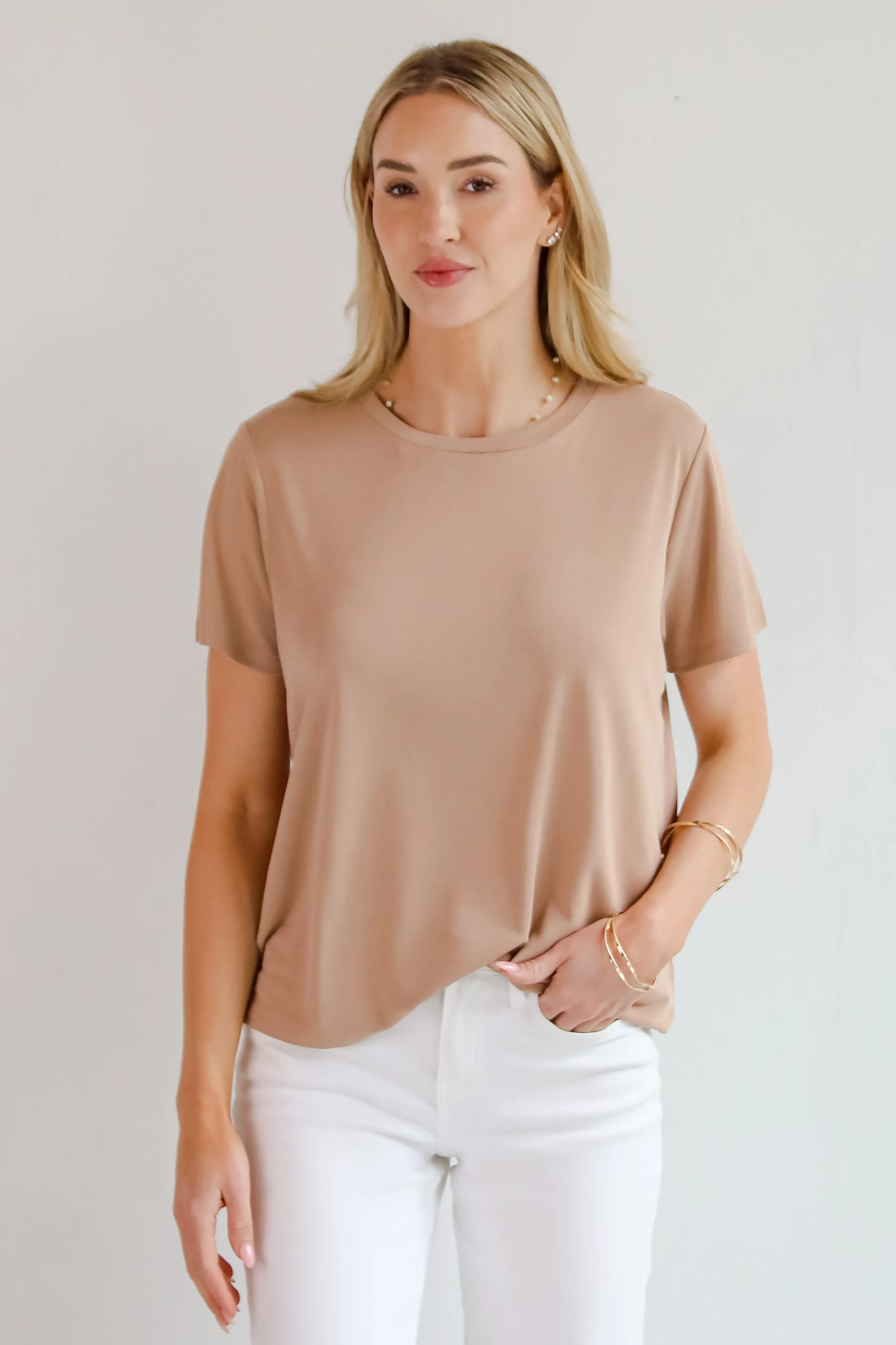 Casey Taupe Everyday Tee - DU DEAL