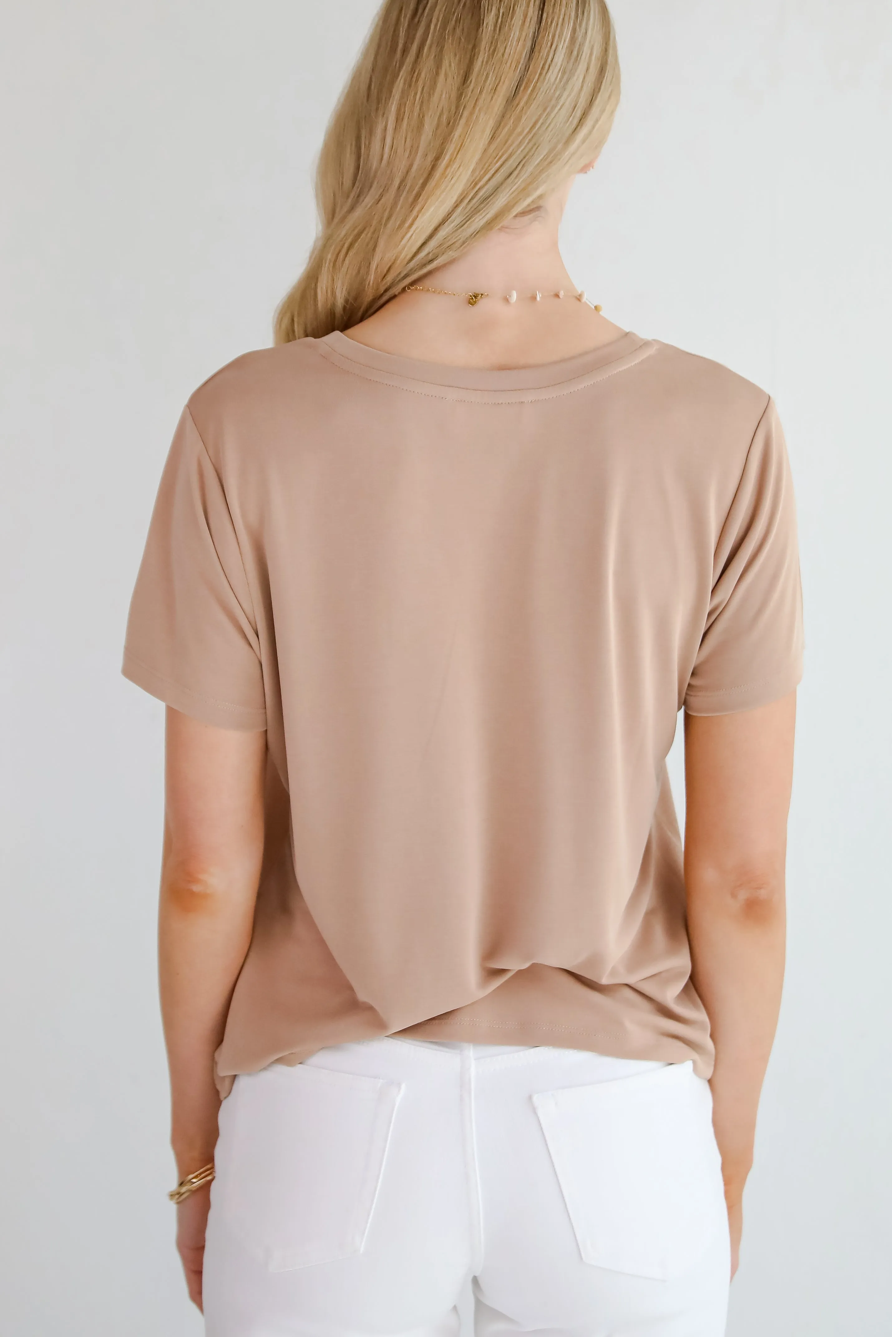 Casey Taupe Everyday Tee - DU DEAL