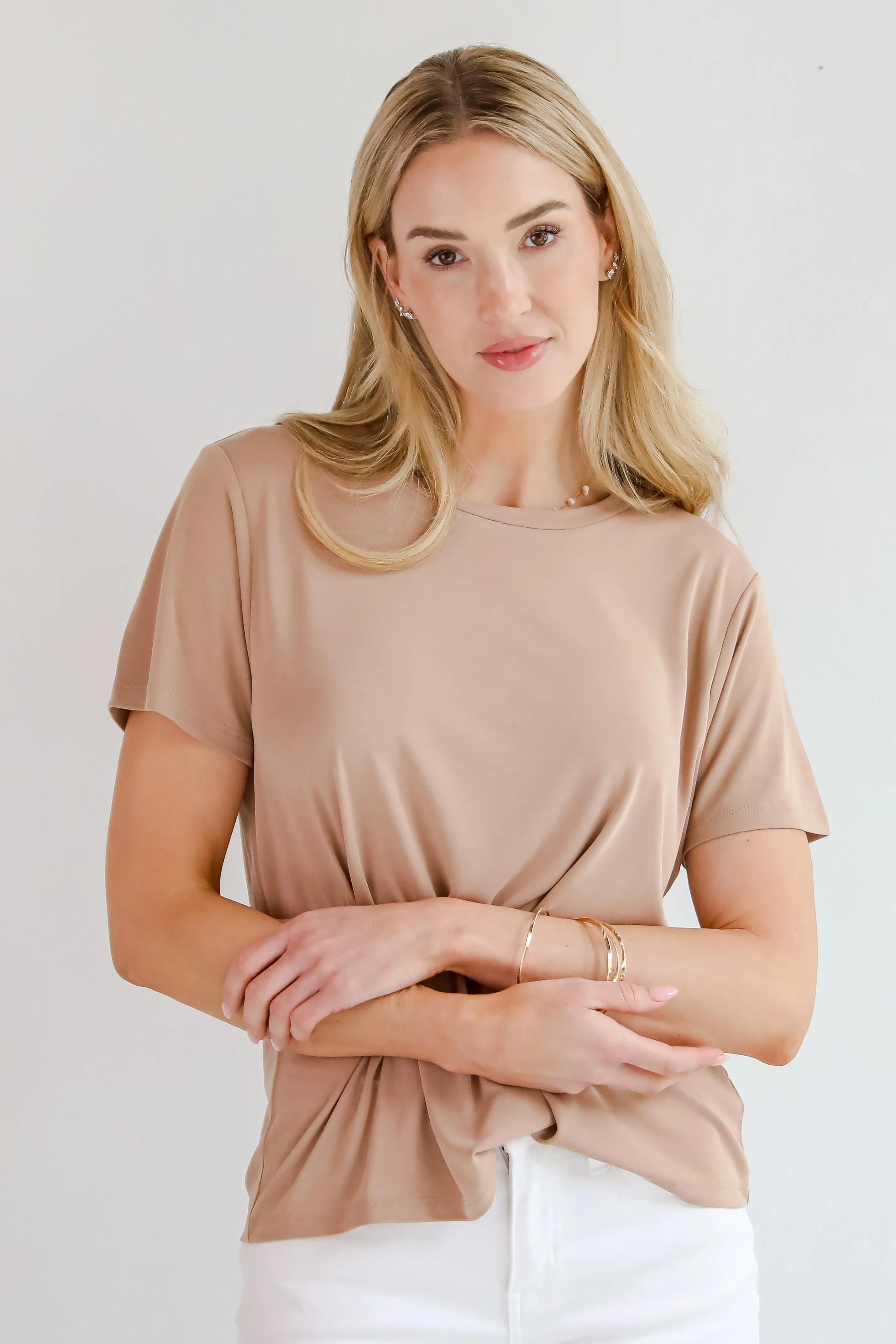 Casey Taupe Everyday Tee - DU DEAL