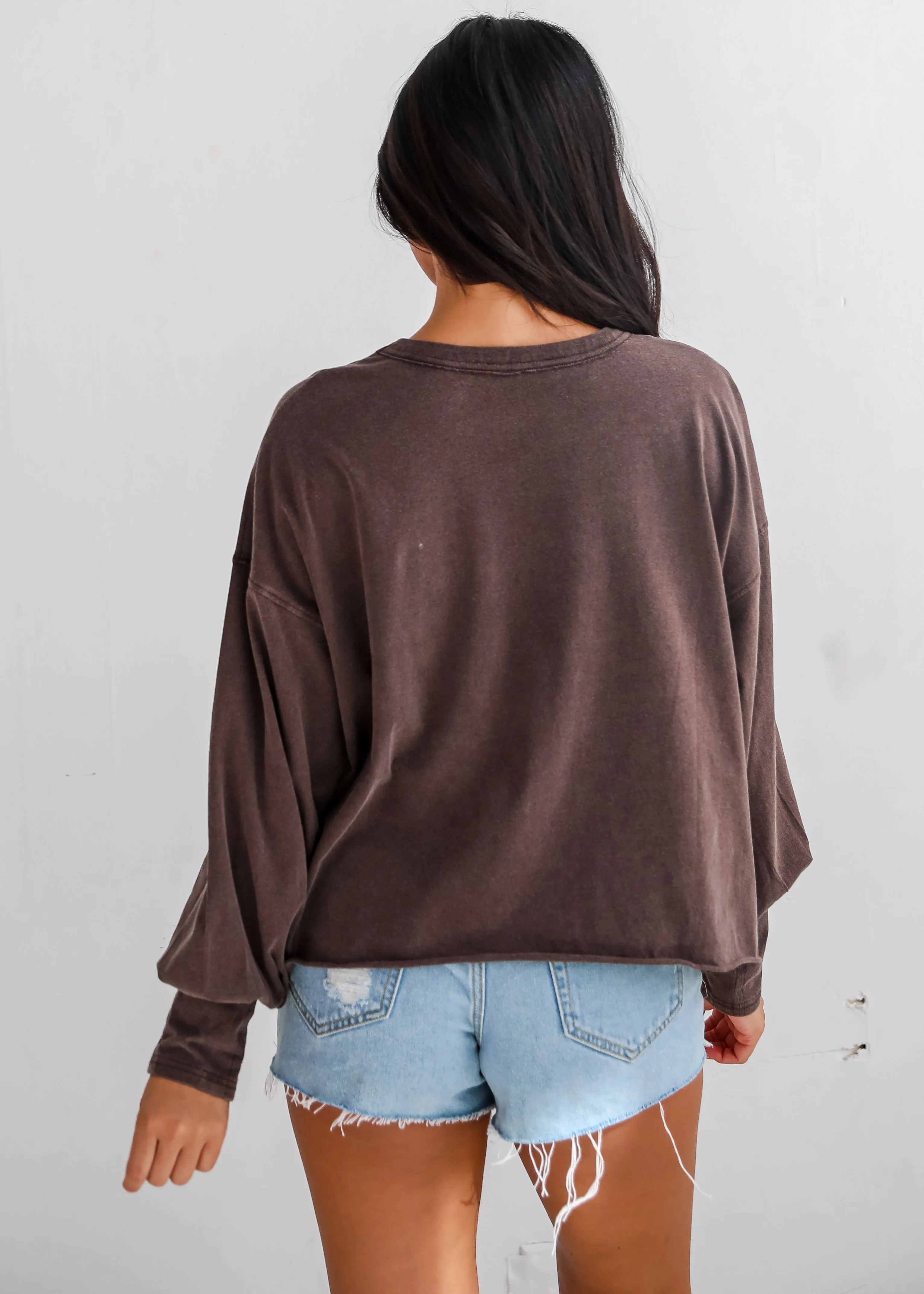 FINAL SALE - Aubree Cropped Long Sleeve Tee - DU DEAL