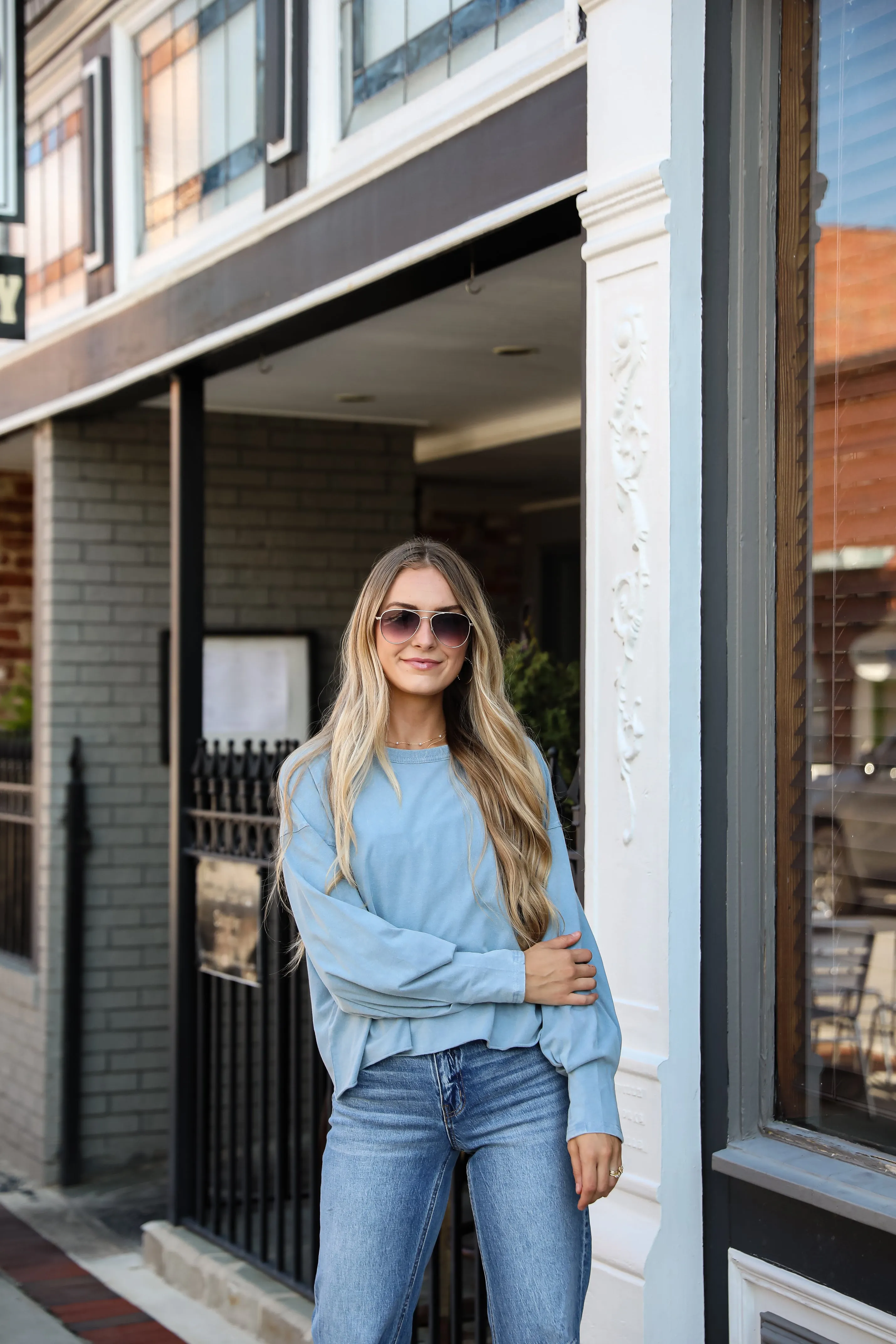FINAL SALE - Aubree Cropped Long Sleeve Tee - DU DEAL