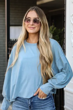FINAL SALE - Aubree Cropped Long Sleeve Tee - DU DEAL