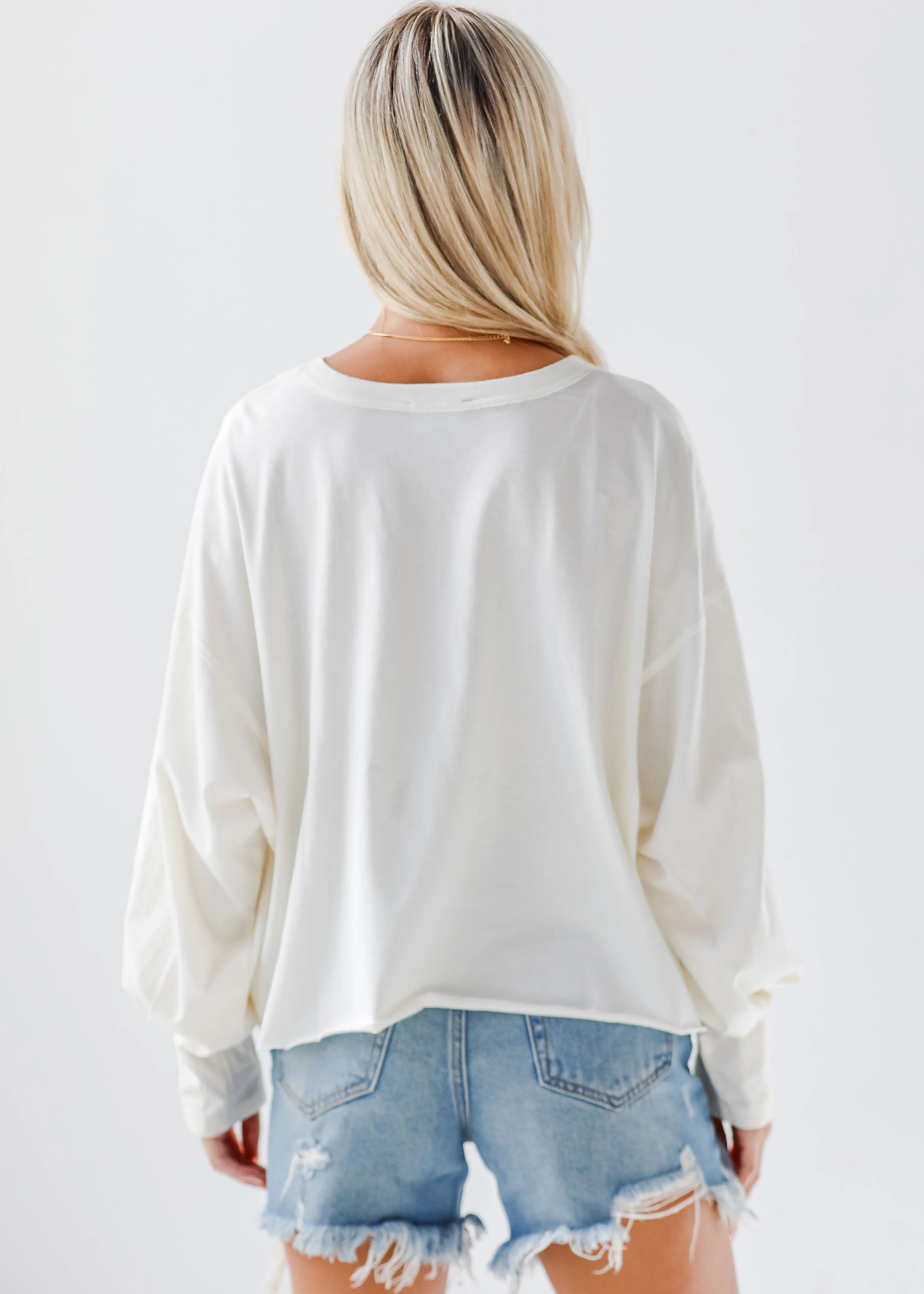 FINAL SALE - Aubree Cropped Long Sleeve Tee - DU DEAL