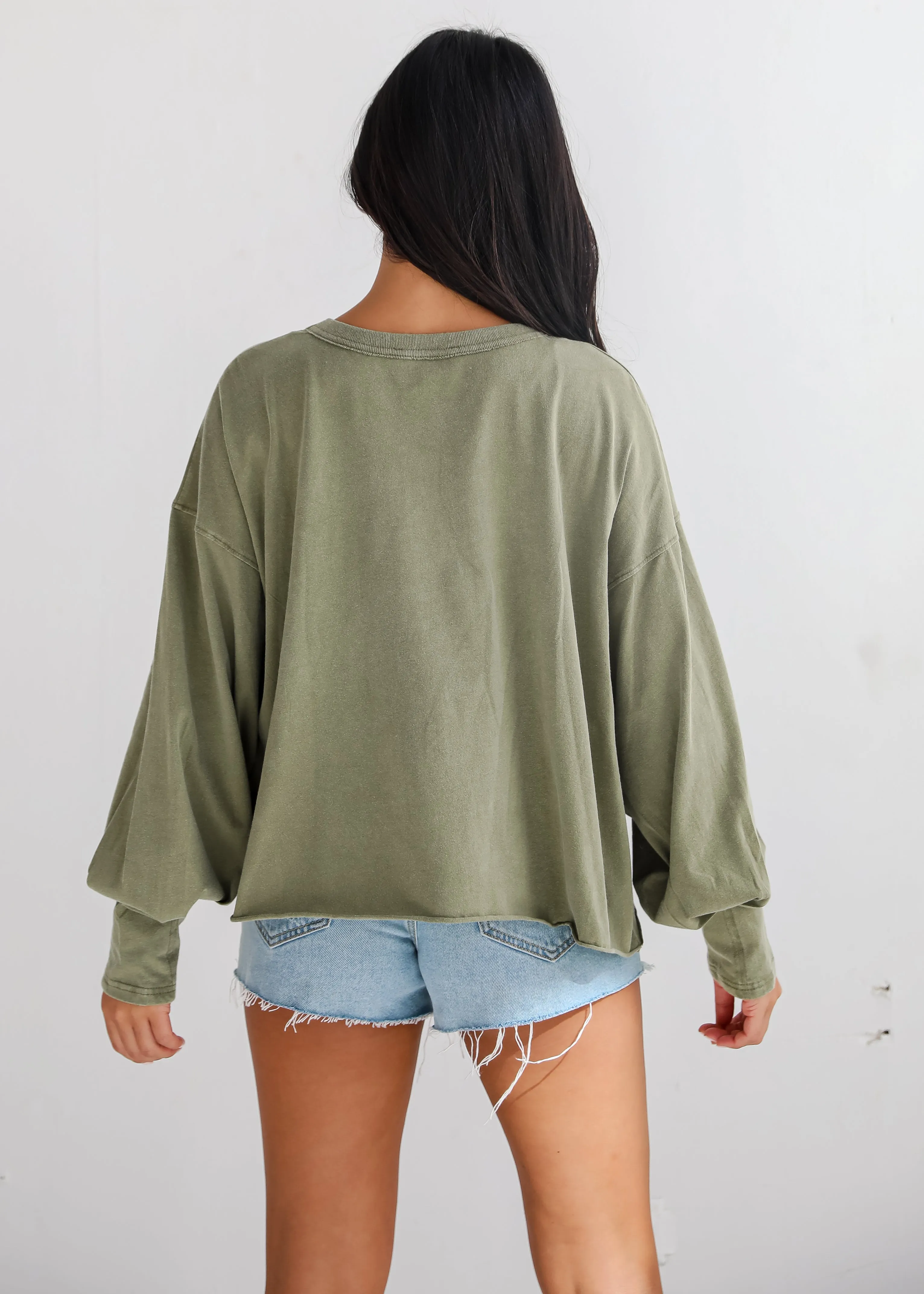 FINAL SALE - Aubree Cropped Long Sleeve Tee - DU DEAL