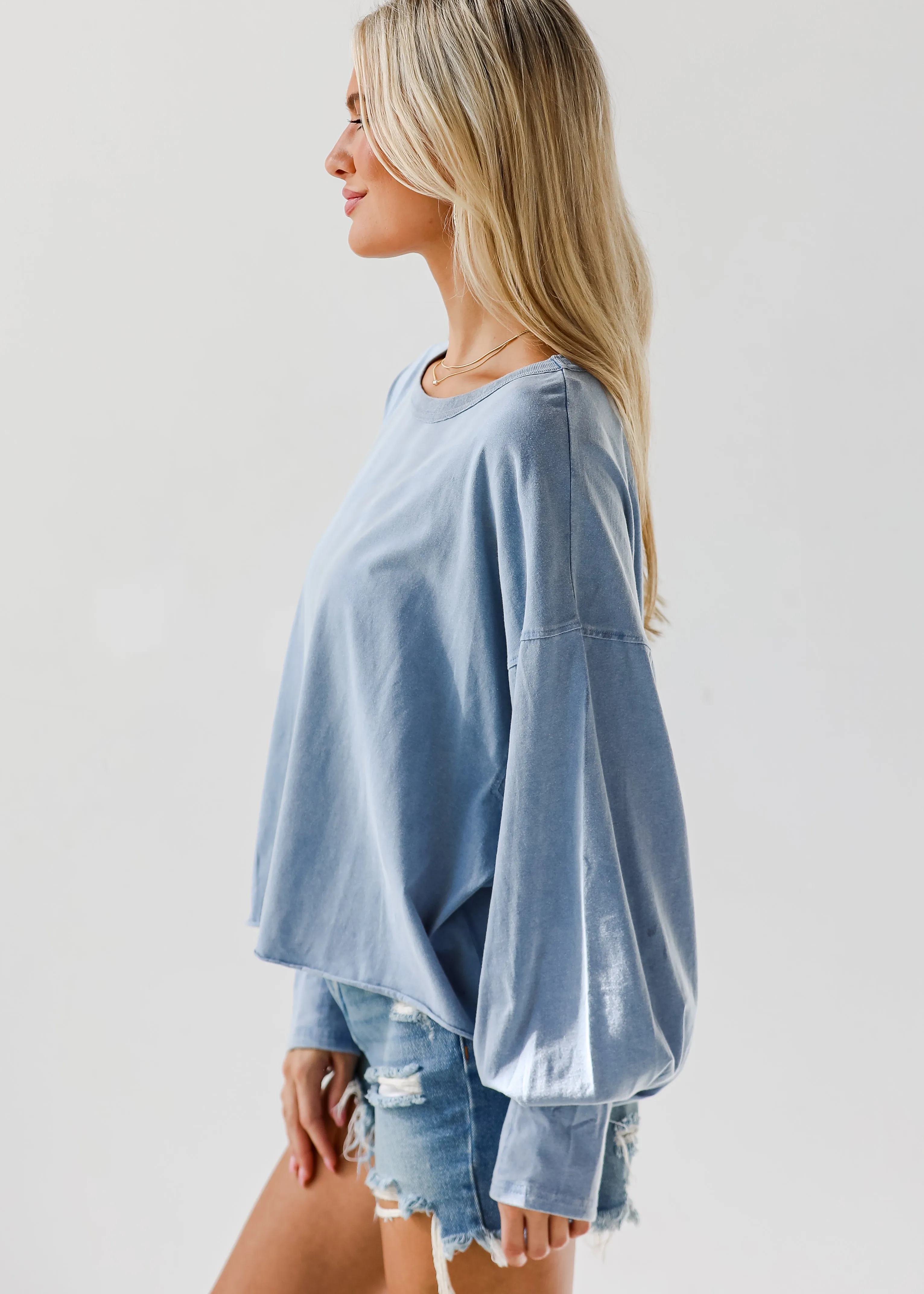 FINAL SALE - Aubree Cropped Long Sleeve Tee - DU DEAL