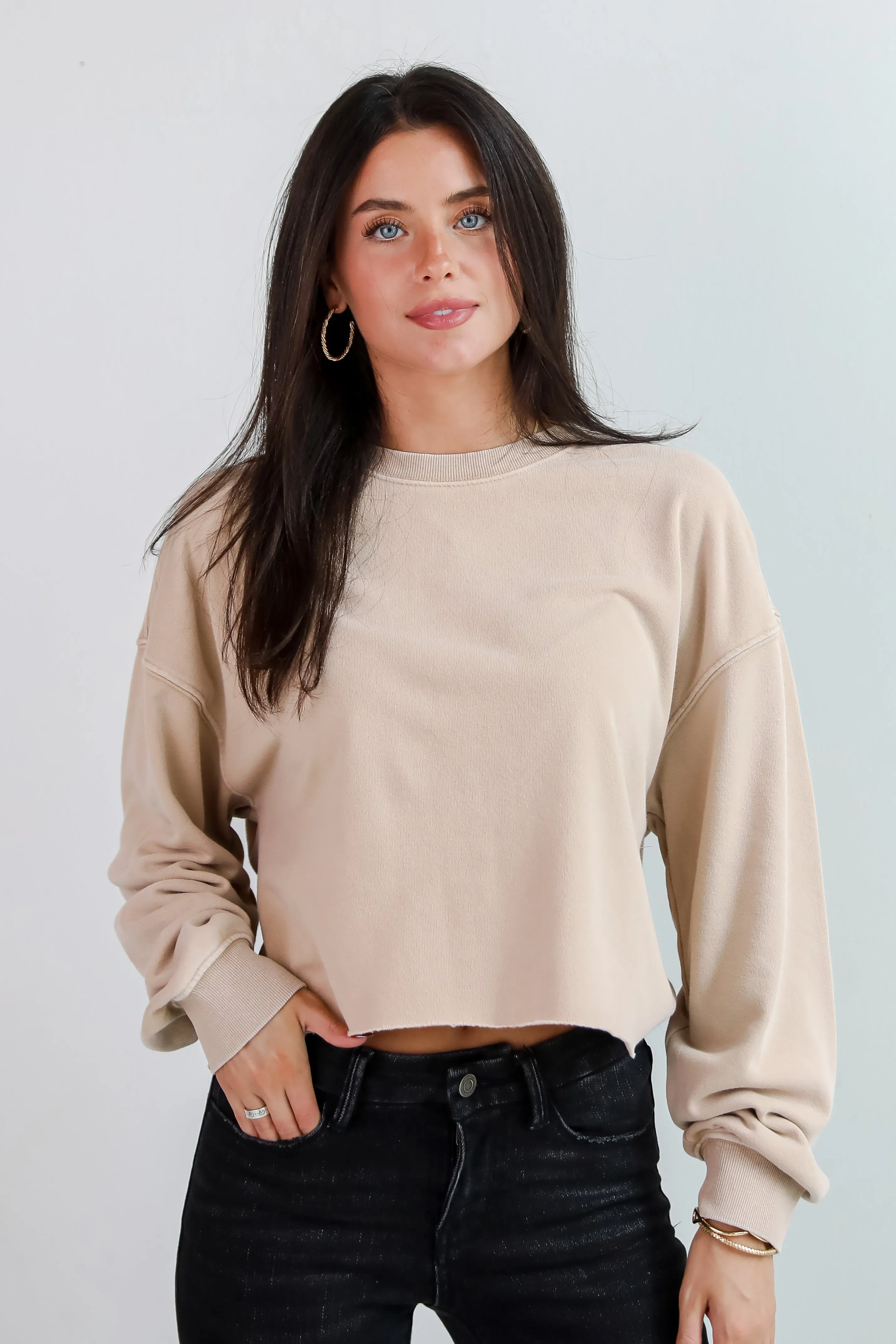 FINAL SALE - Chill Out Cropped Pullover - DU DEAL