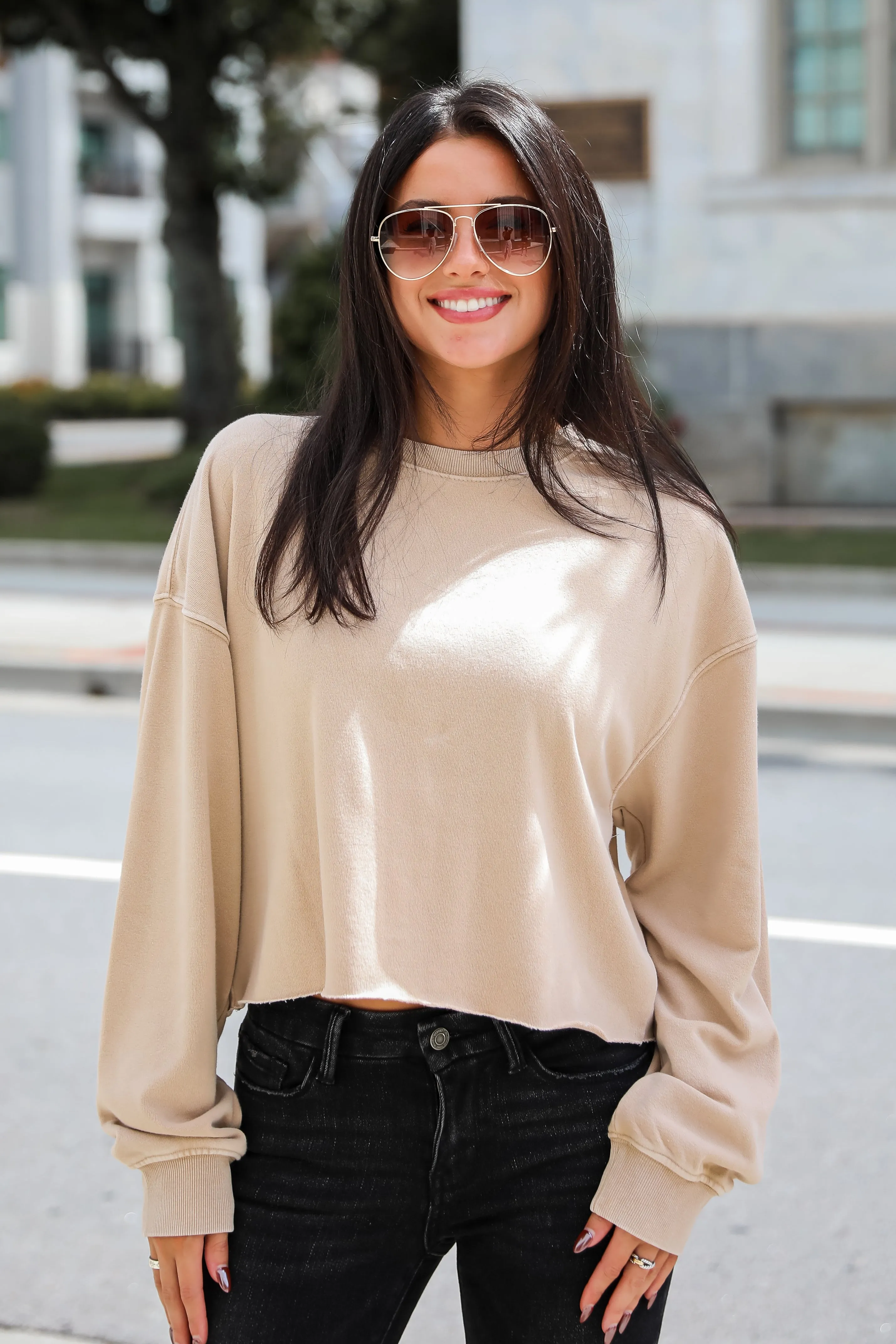 FINAL SALE - Chill Out Cropped Pullover - DU DEAL