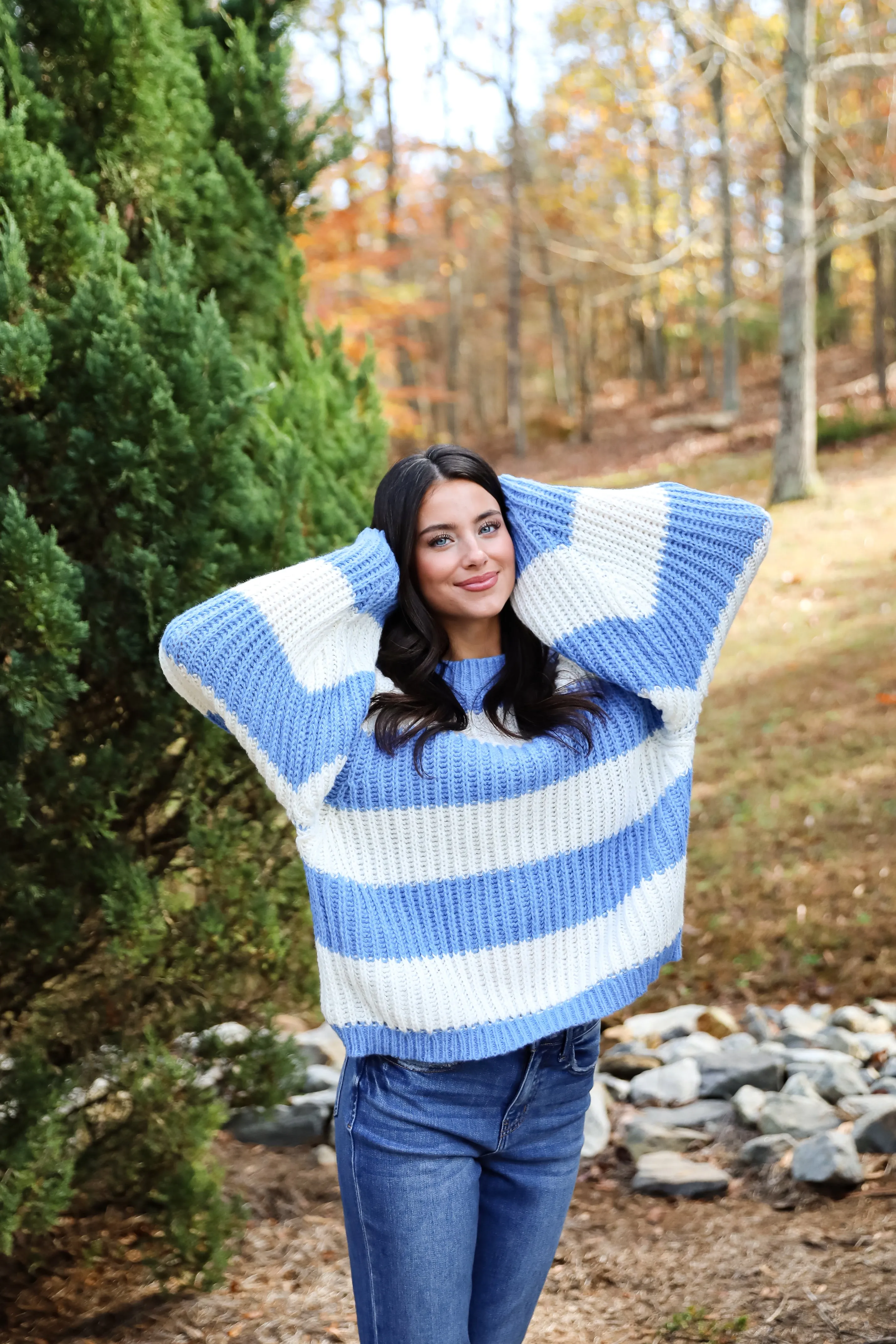 FINAL SALE - Cozy Aesthetic Striped Oversized Sweater