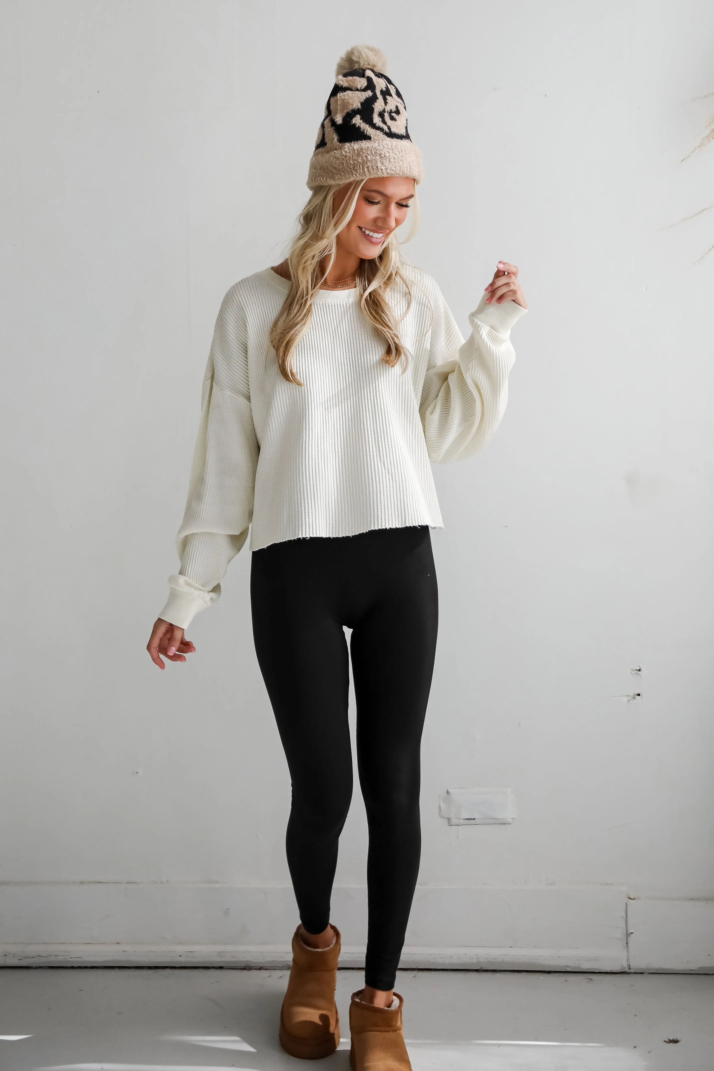 FINAL SALE - Dakota Waffle Knit Top - DU DEAL