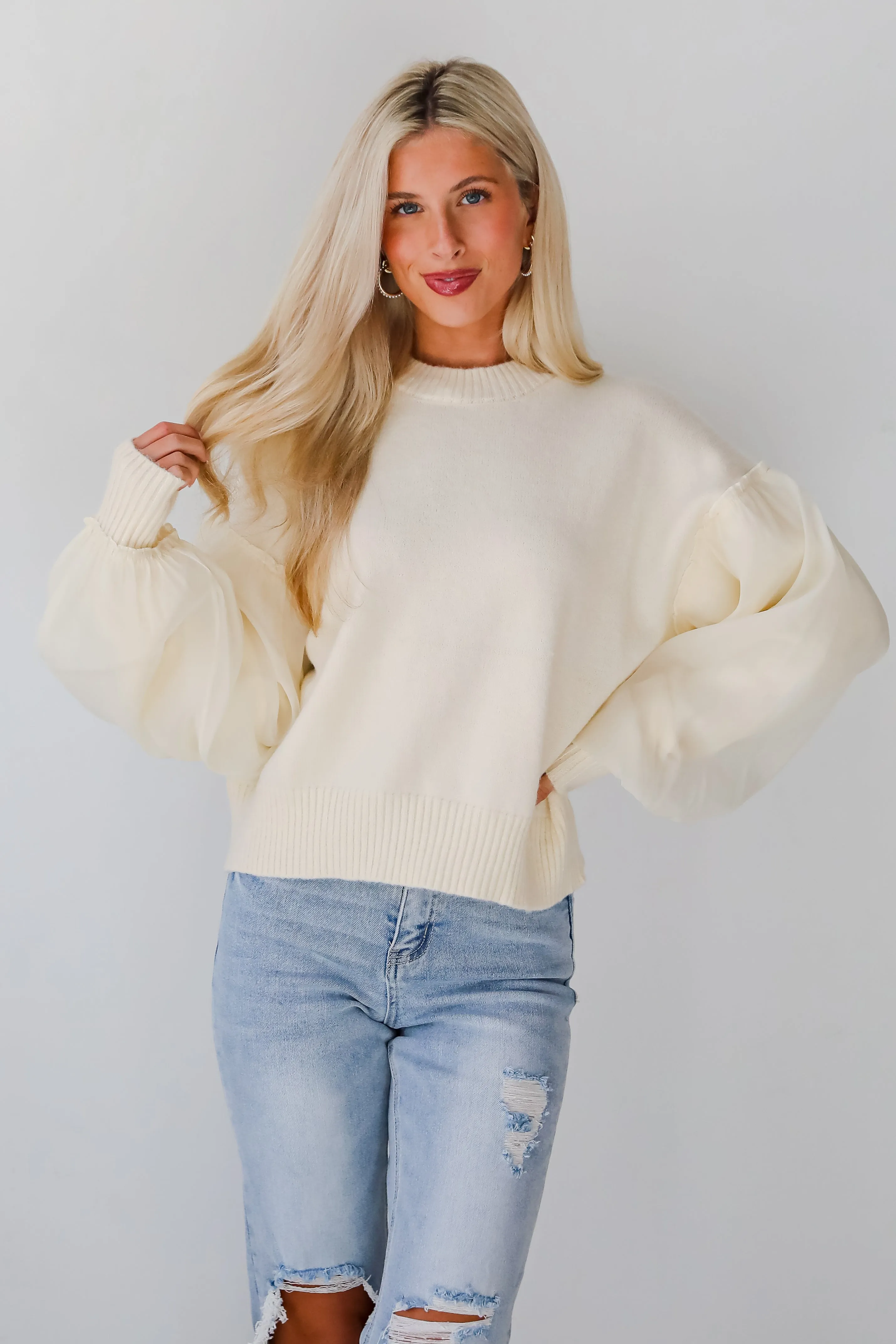 FINAL SALE - Elegant Perception Cream Sweater