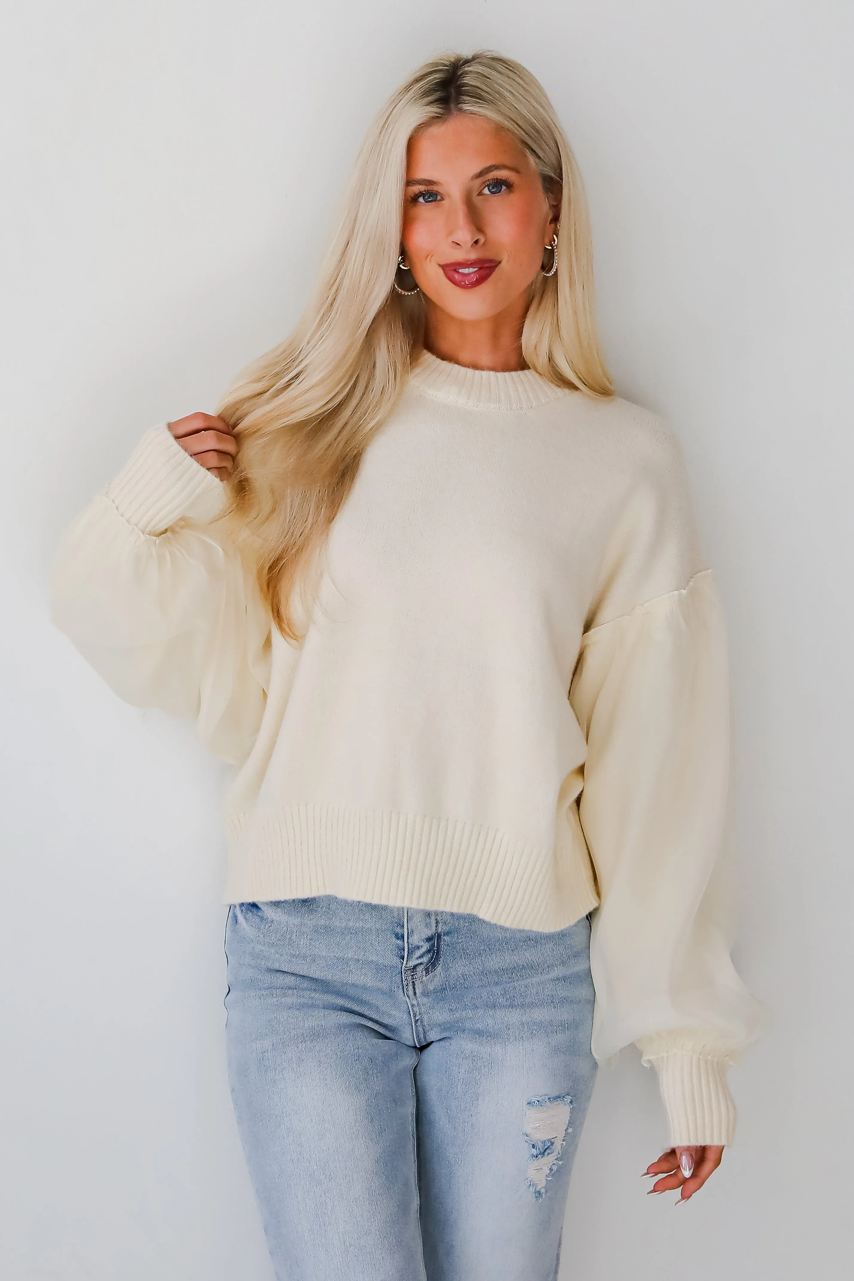 FINAL SALE - Elegant Perception Cream Sweater