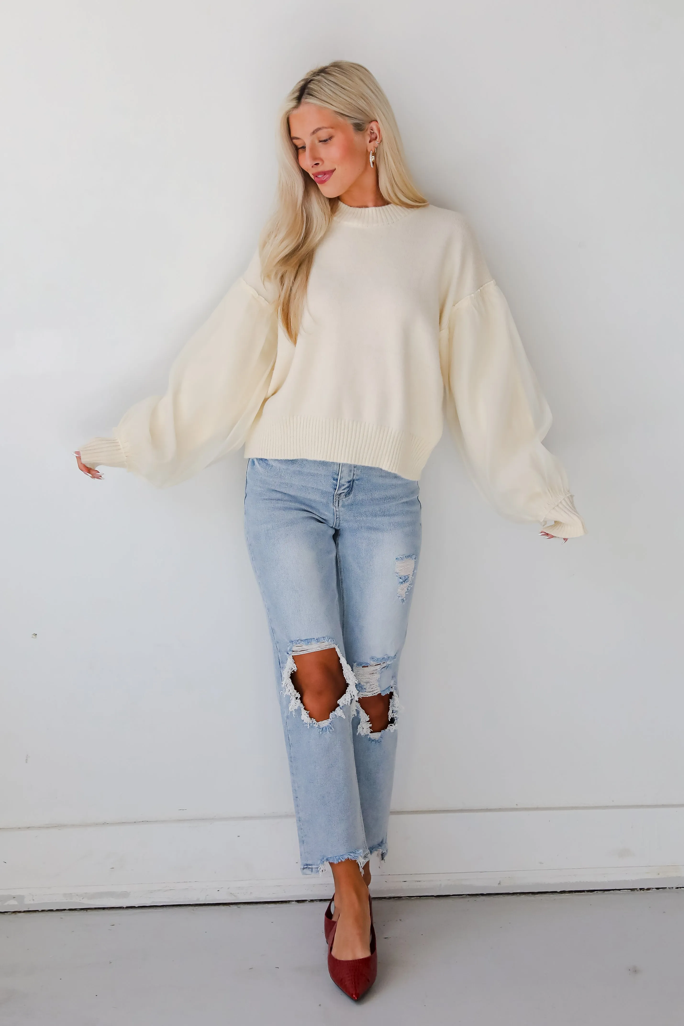 FINAL SALE - Elegant Perception Cream Sweater