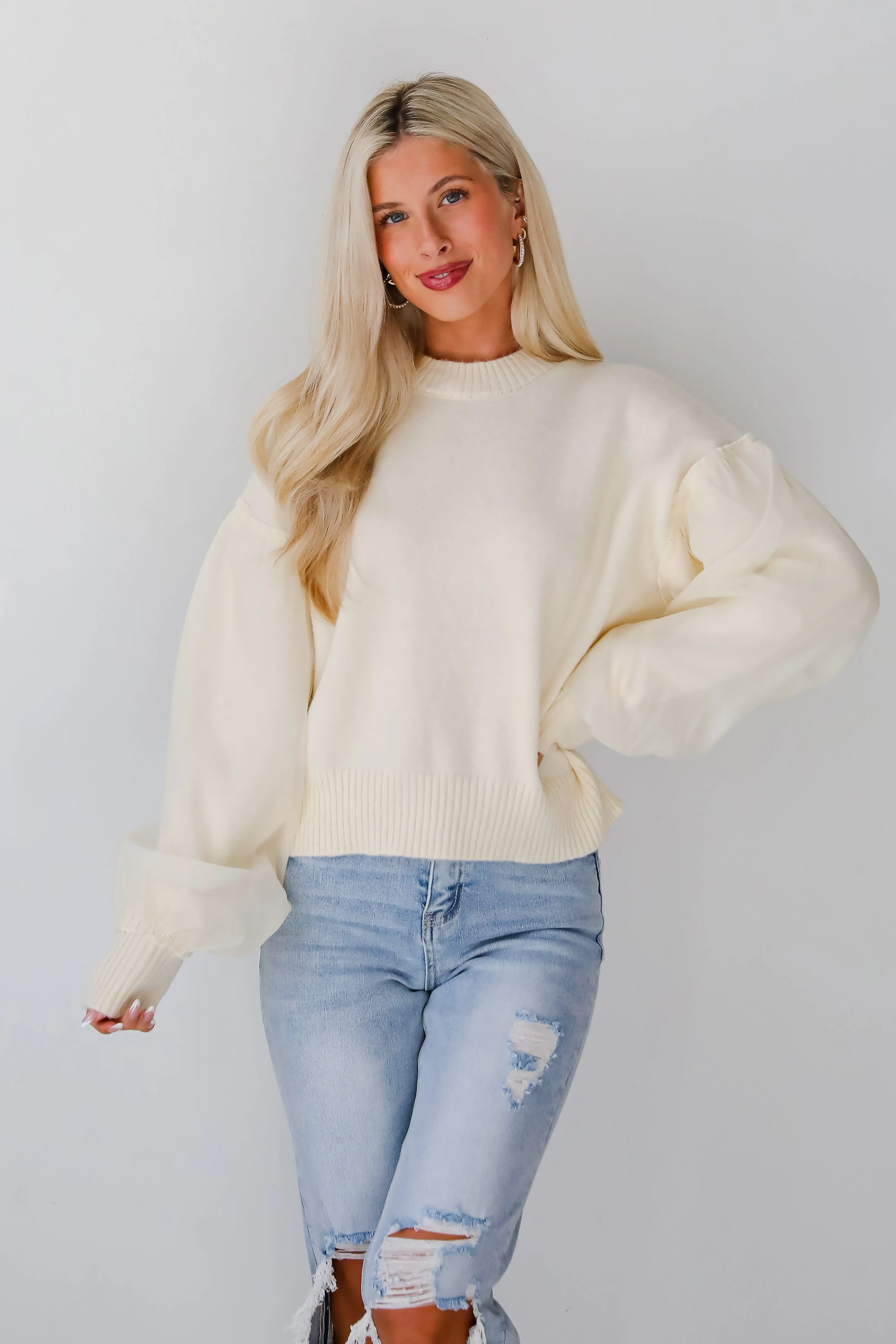 FINAL SALE - Elegant Perception Cream Sweater