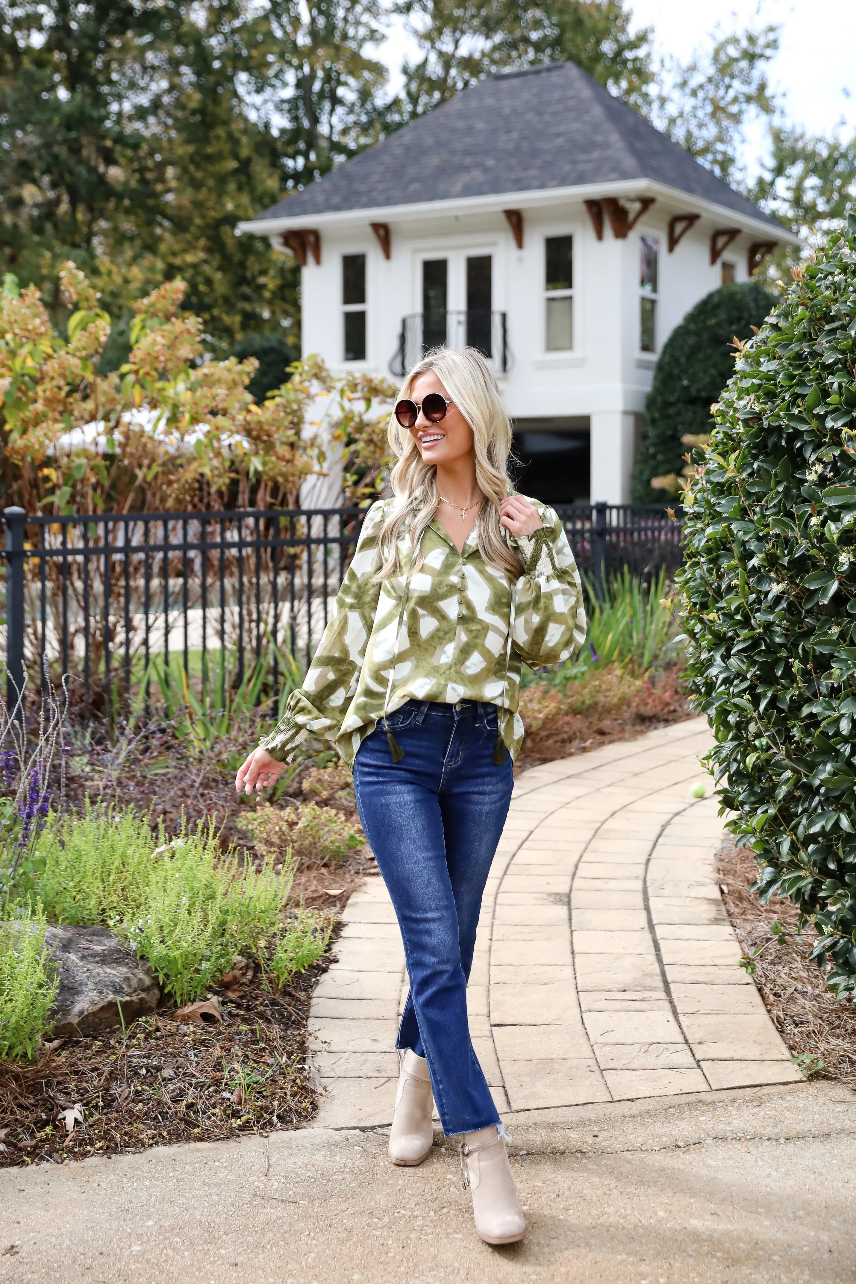 FINAL SALE - Flawlessly Posh Olive Blouse