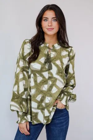 FINAL SALE - Flawlessly Posh Olive Blouse