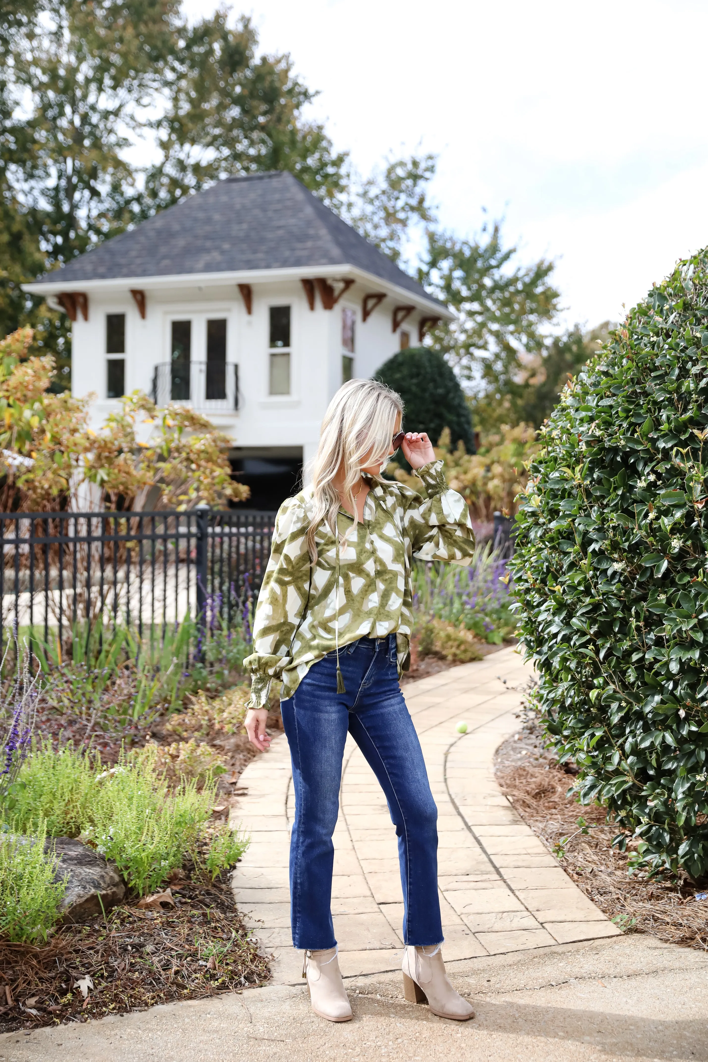 FINAL SALE - Flawlessly Posh Olive Blouse