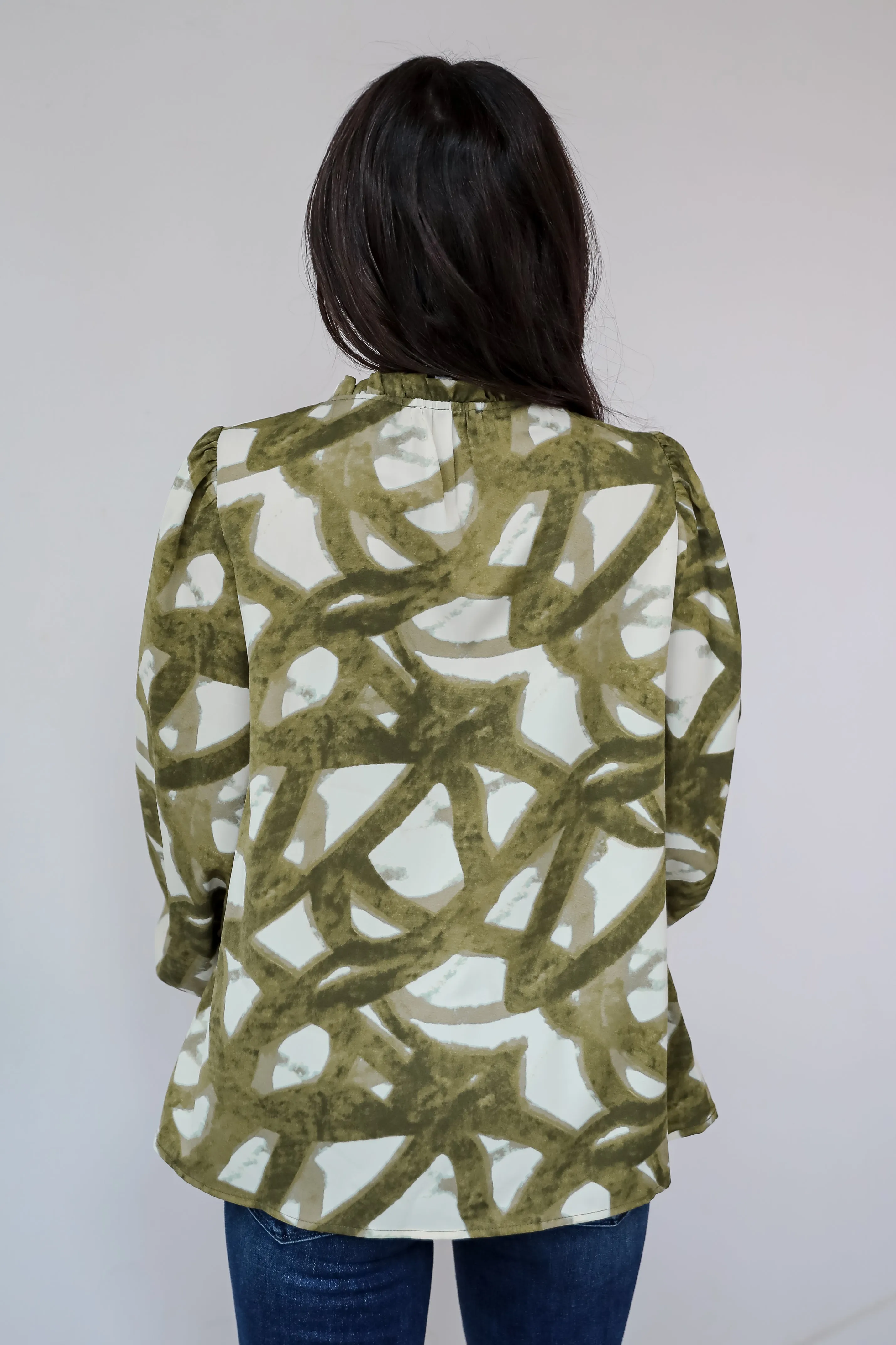 FINAL SALE - Flawlessly Posh Olive Blouse