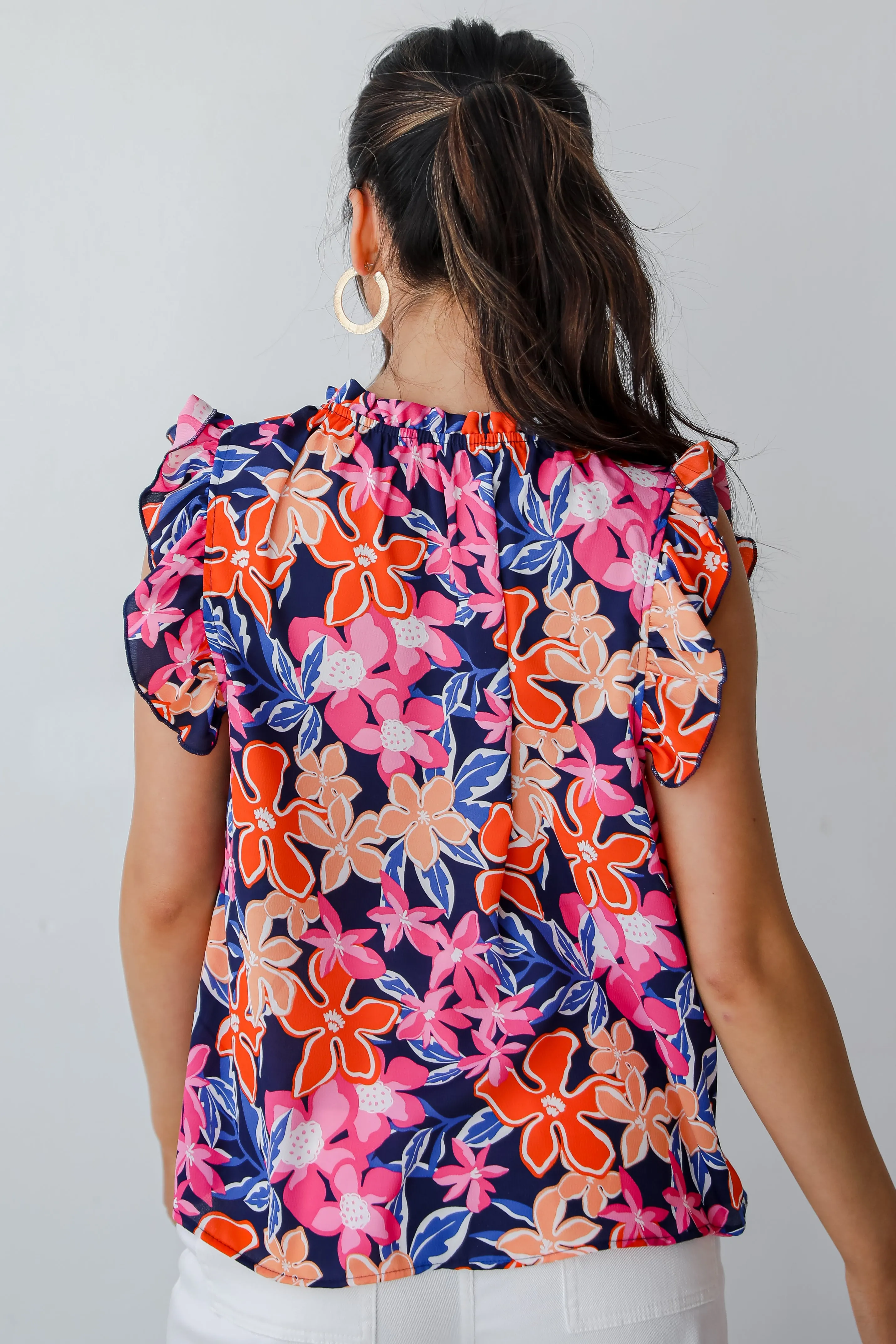 FINAL SALE - Luxe Sweetness Navy Floral Blouse