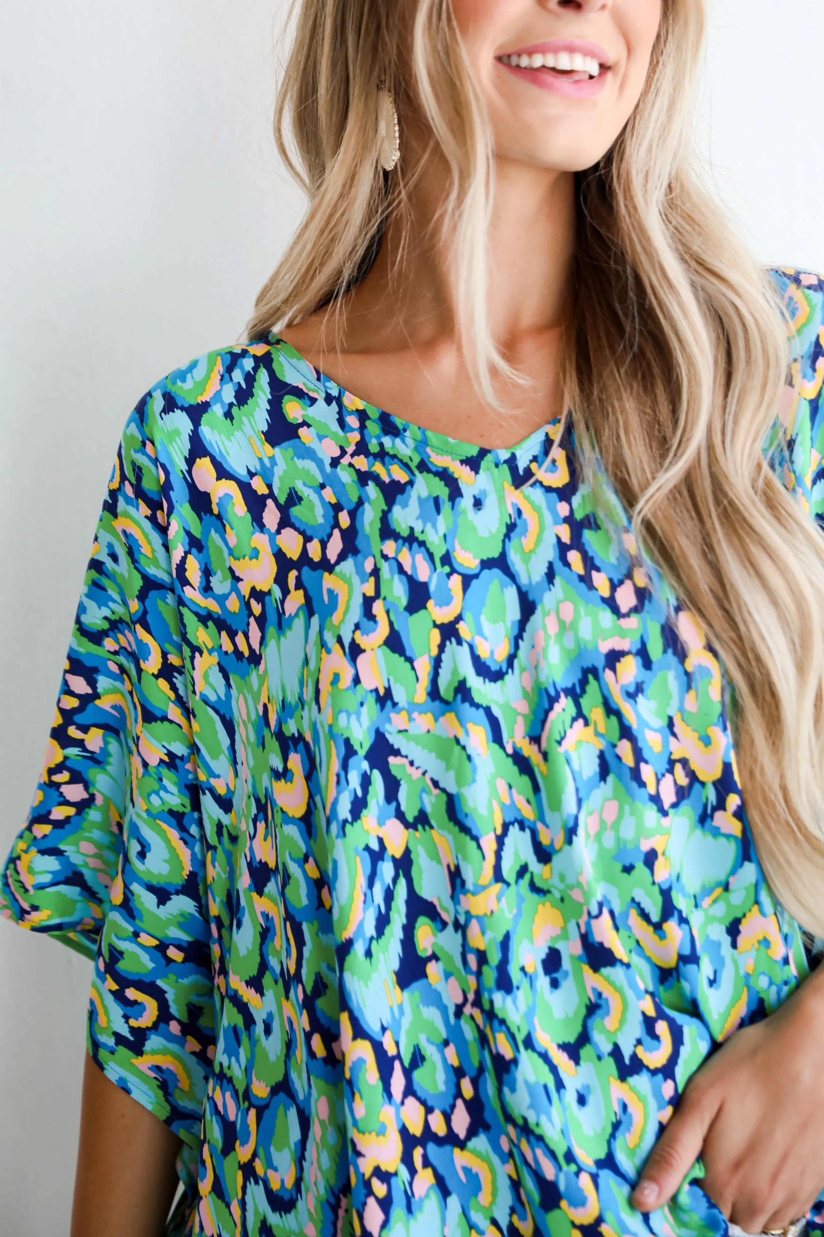 FINAL SALE - Magnificent Poise Blue Oversized Blouse