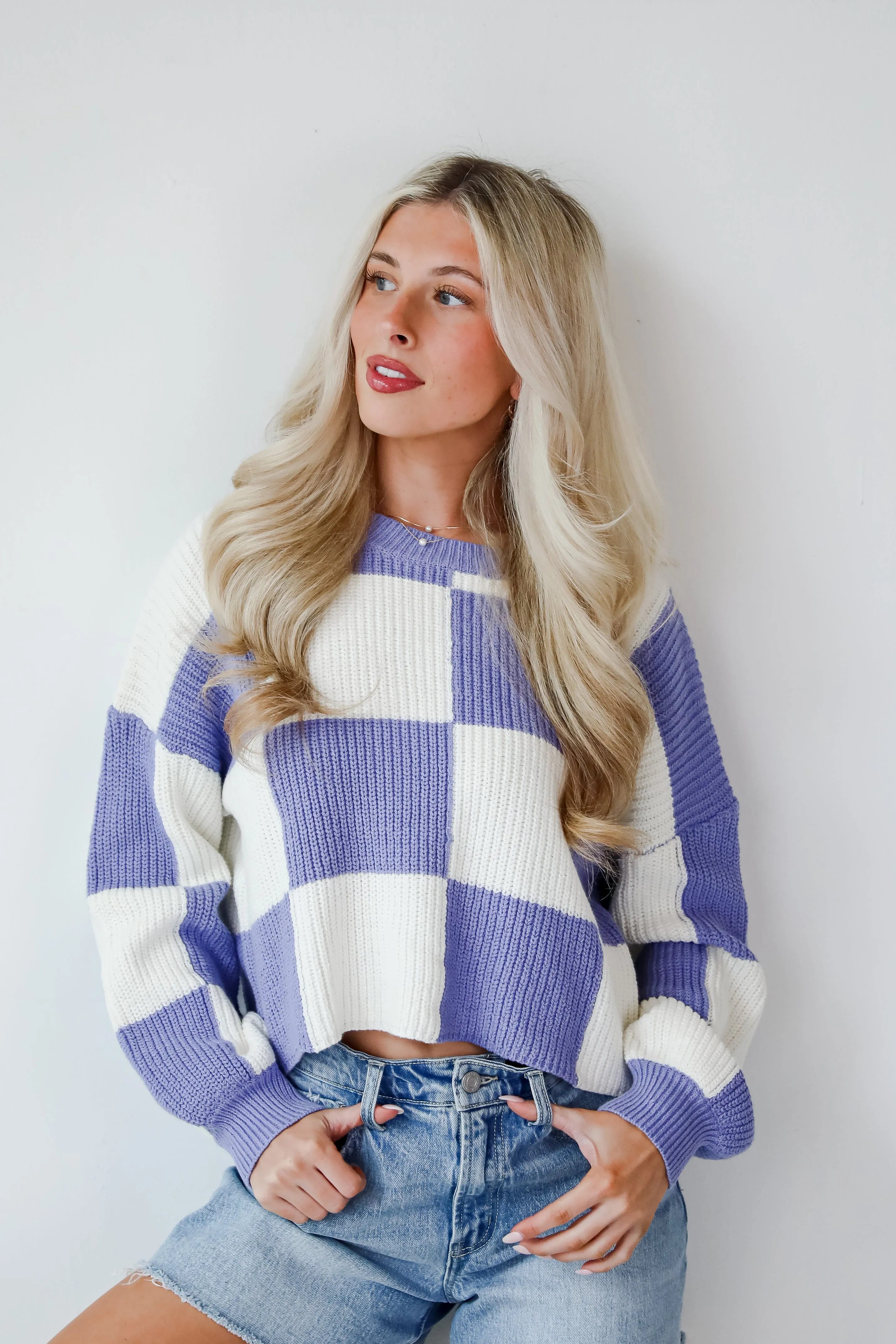 FINAL SALE - Precisely Adorable Checkered Sweater